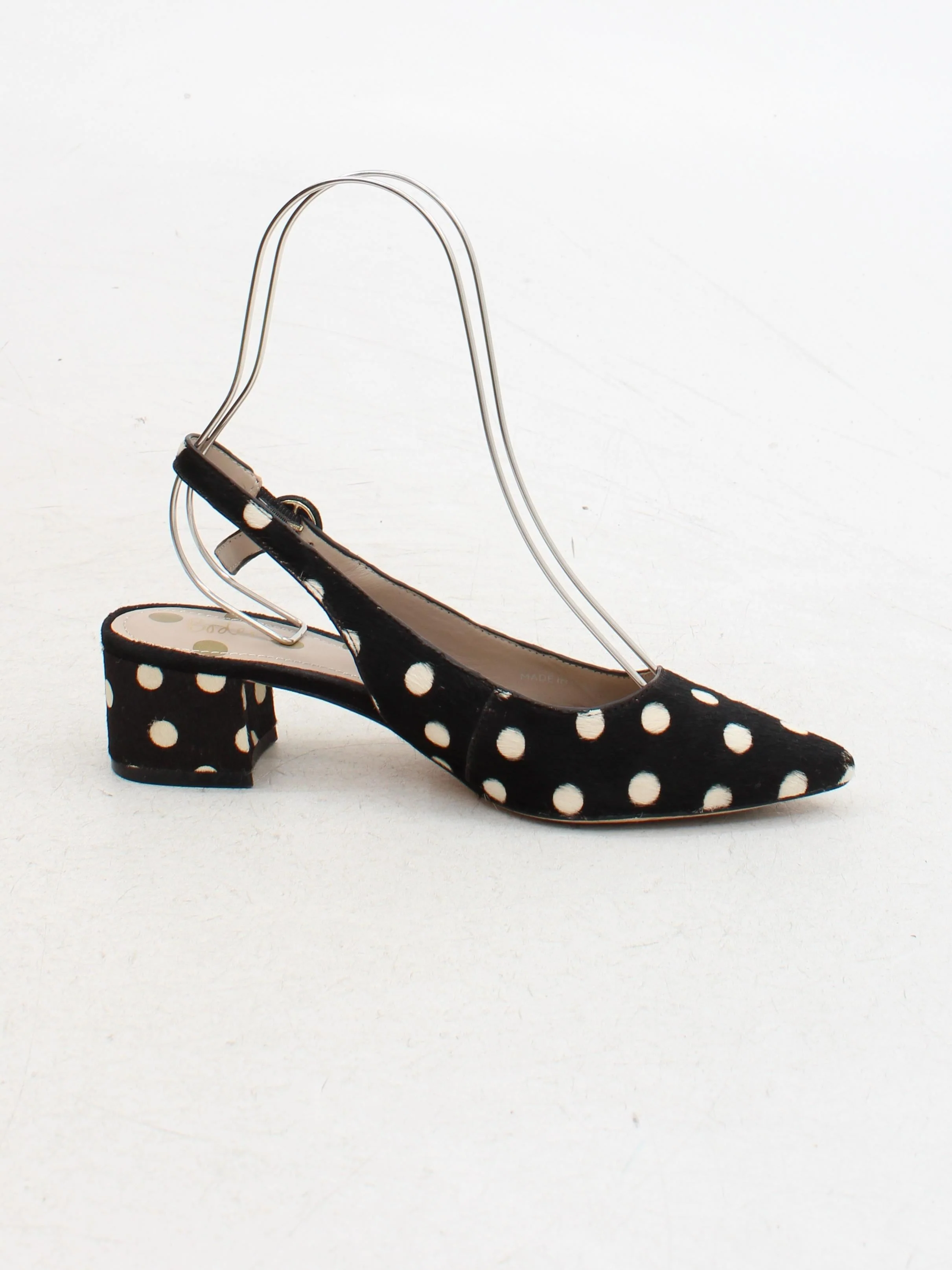 Boden Women's Heels UK 5 Black Polkadot 100% Animal Fur Court - Image 5