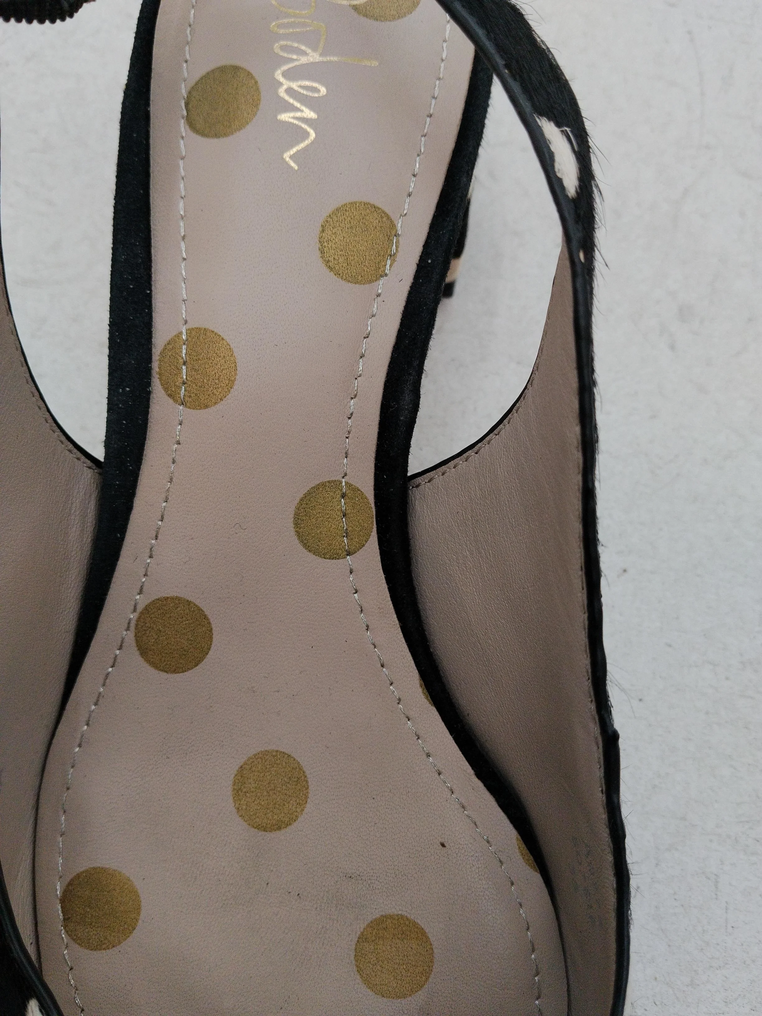 Boden Women's Heels UK 5 Black Polkadot 100% Animal Fur Court - Image 6