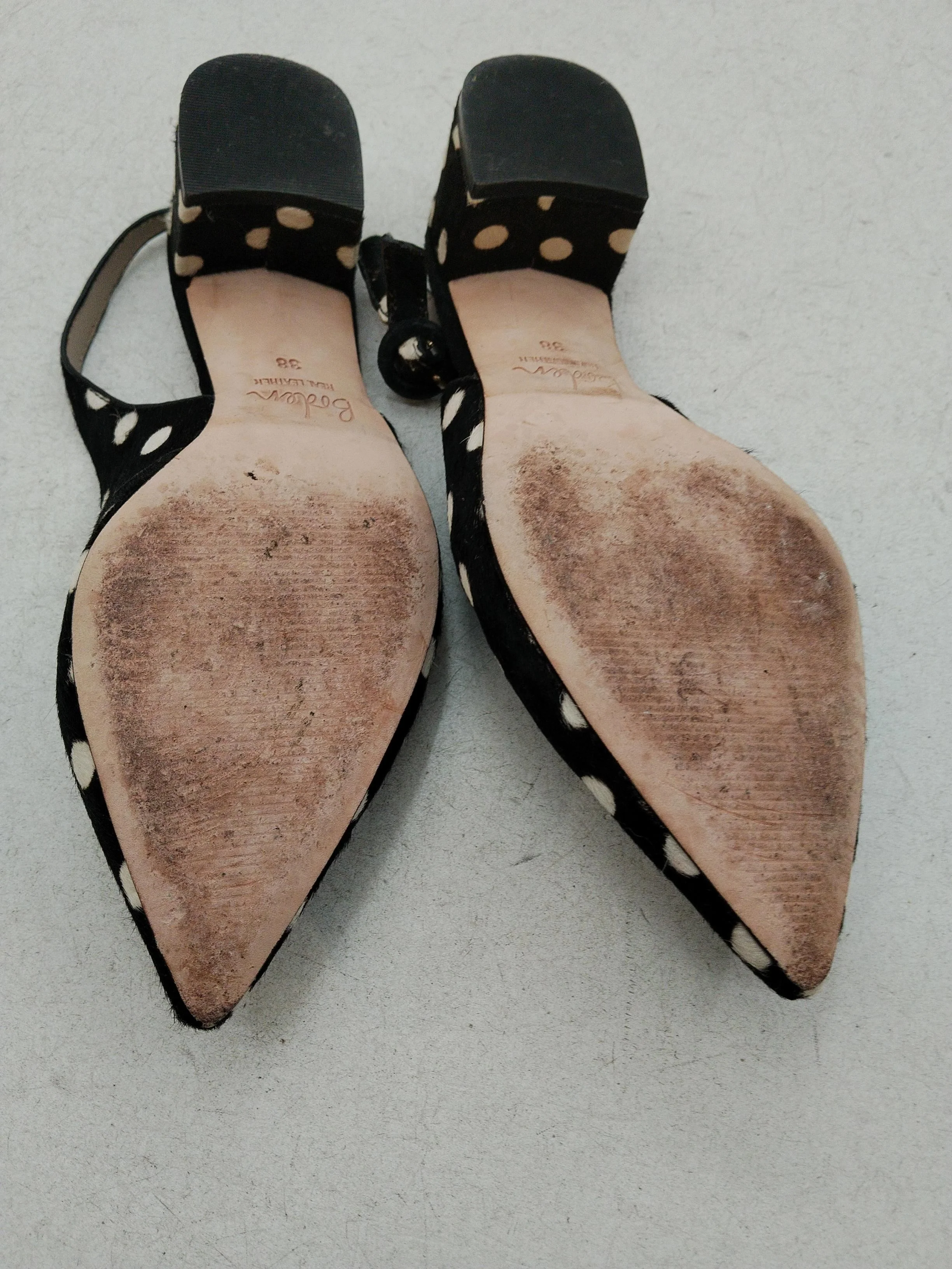 Boden Women's Heels UK 5 Black Polkadot 100% Animal Fur Court - Image 7