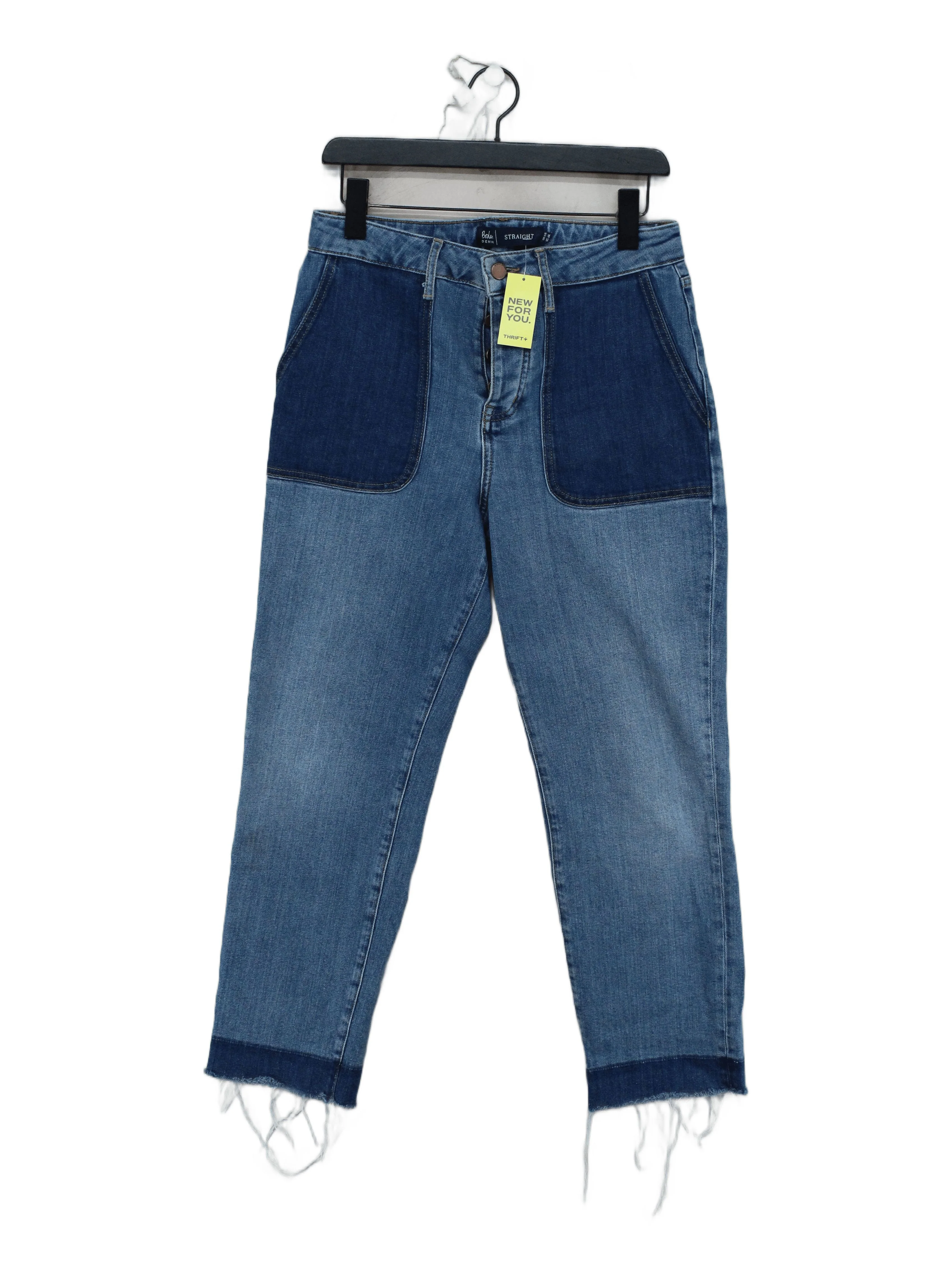 Boden Women's Jeans UK 12 Blue Cotton with Polyester, Elastane Straight
