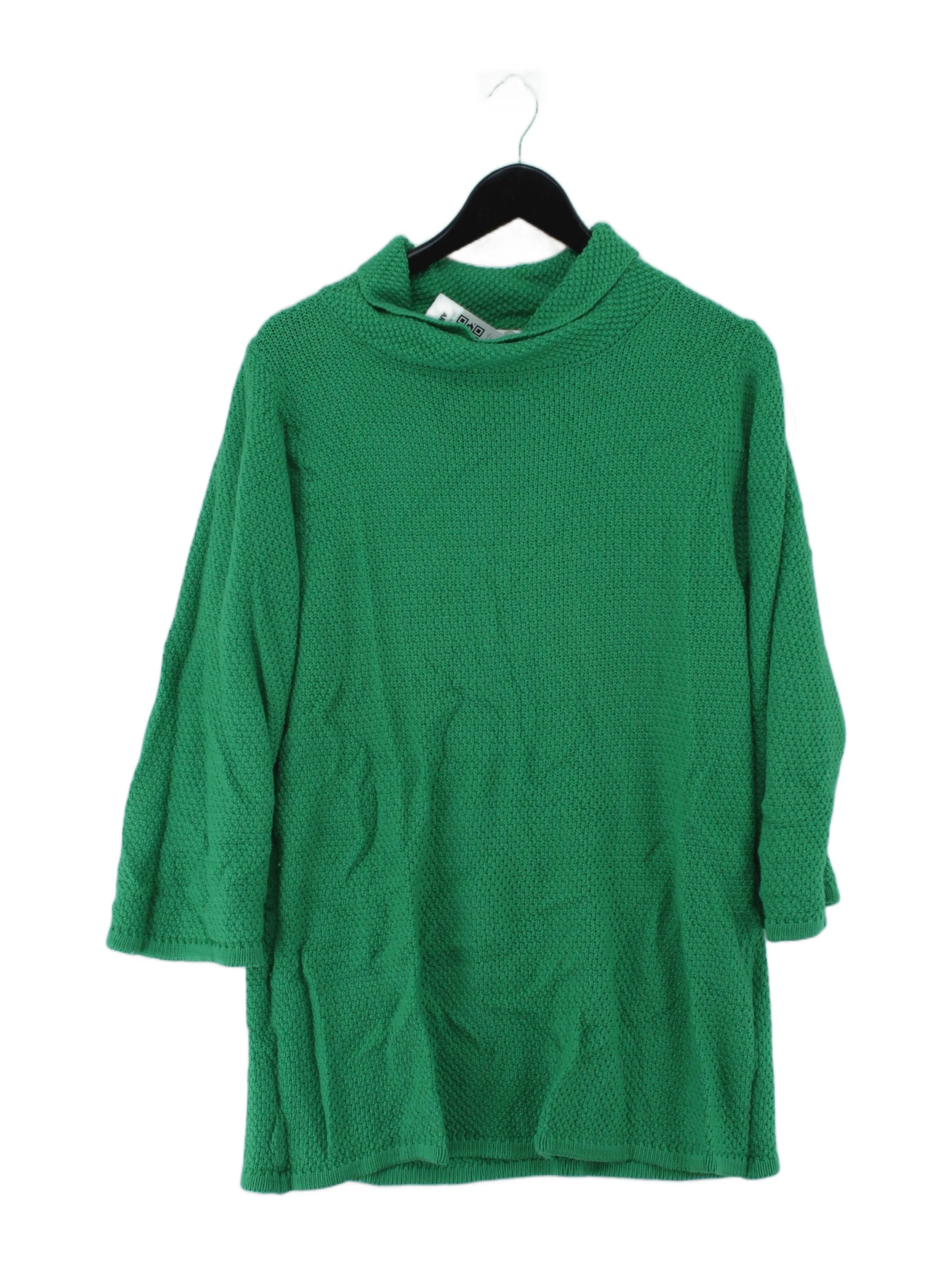 Boden Women's Jumper UK 20 Green Wool with Cotton Roll Neck Pullover