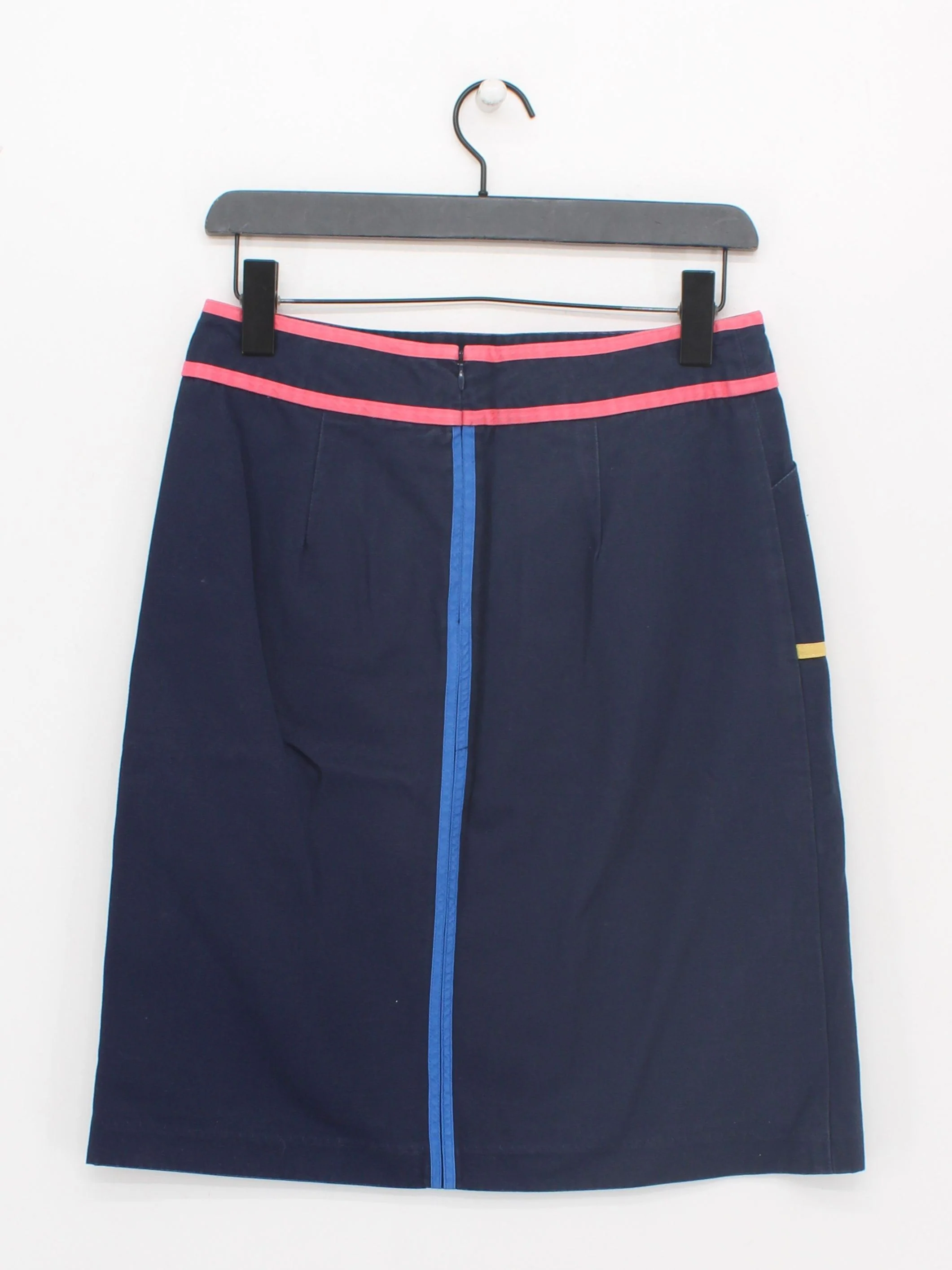 Boden Women's Midi Skirt UK 10 Blue Cotton with Polyester Midi Straight & Pencil - Image 2