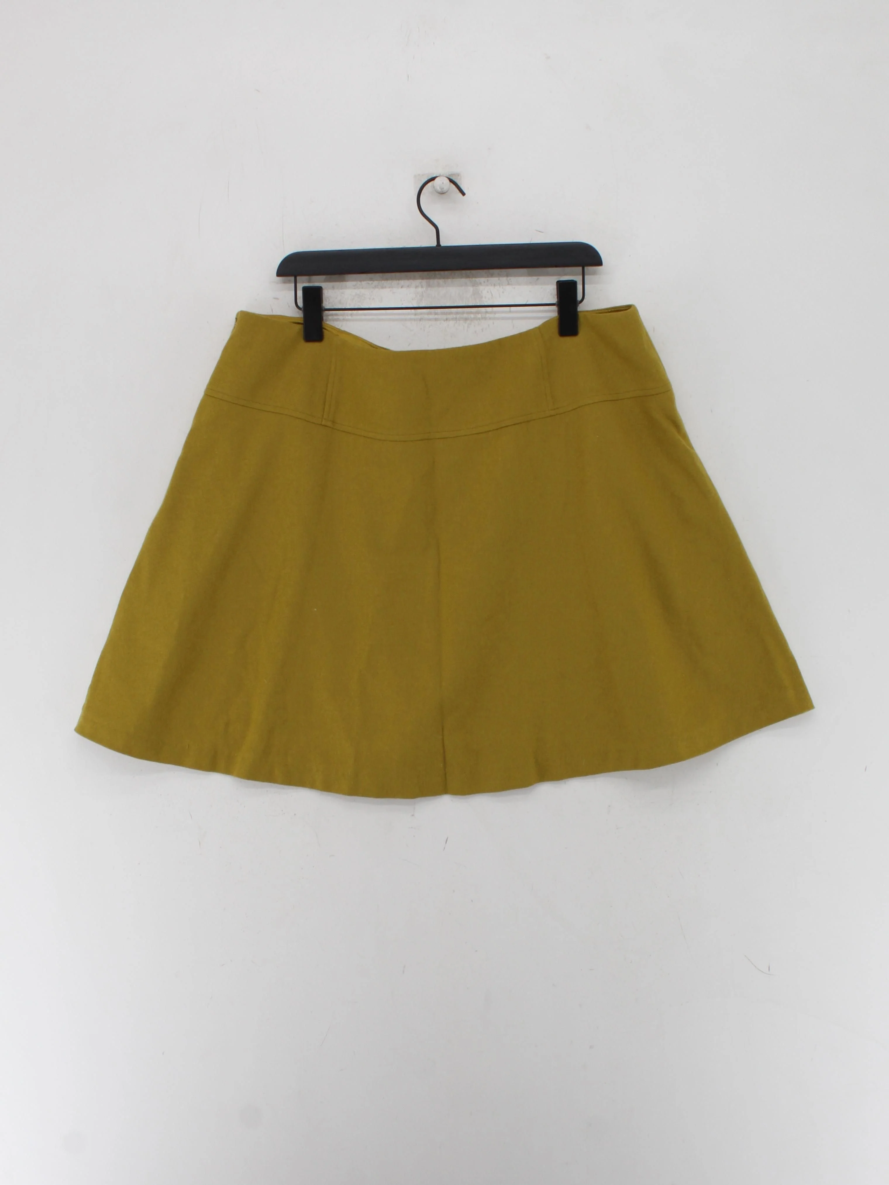 Boden Women's Mini Skirt UK 20 Yellow Wool with Viscose, Polyester Short Mini - Image 2