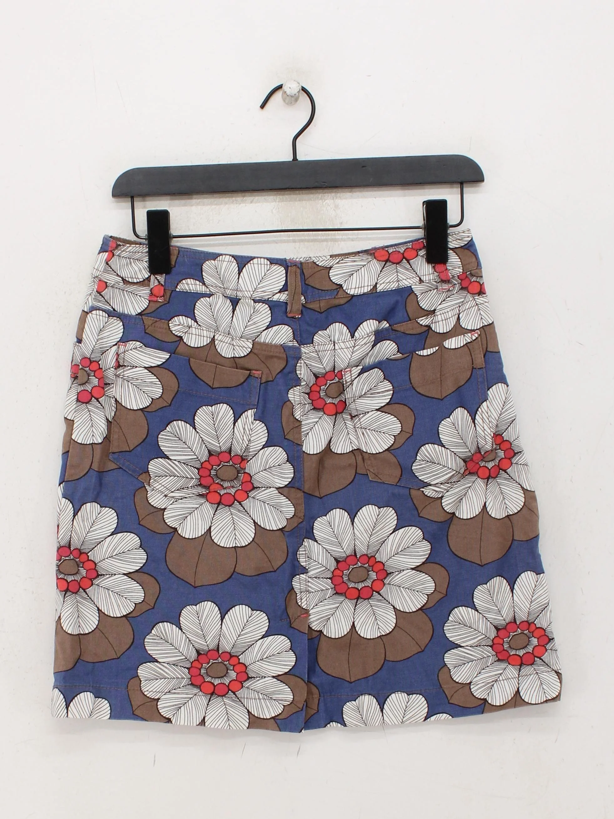 Boden Women's Mini Skirt UK 8 Blue Floral Cotton with Elastane Short Mini - Image 2