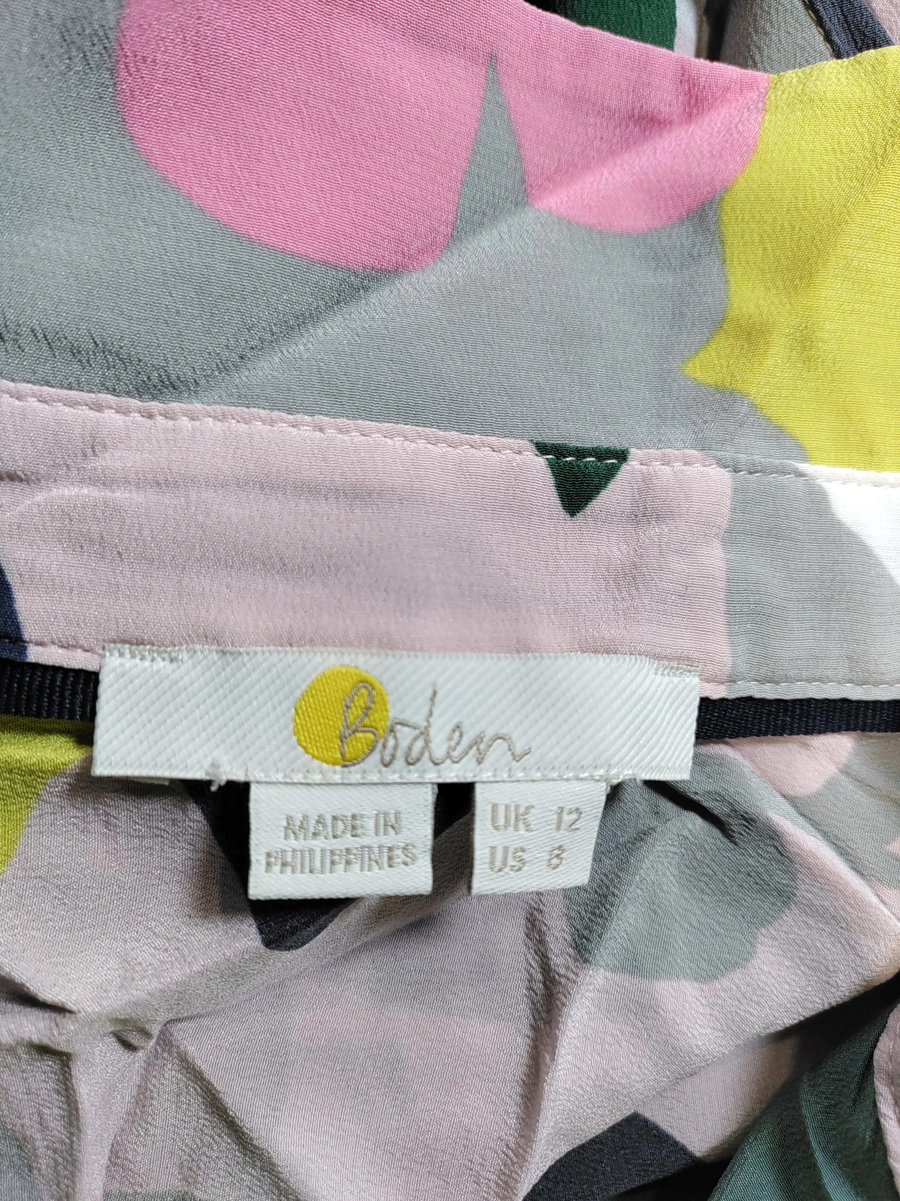 Boden Women's Shirt UK 12 Multi Floral 100% Silk Long Sleeve Collared Basic - Image 5