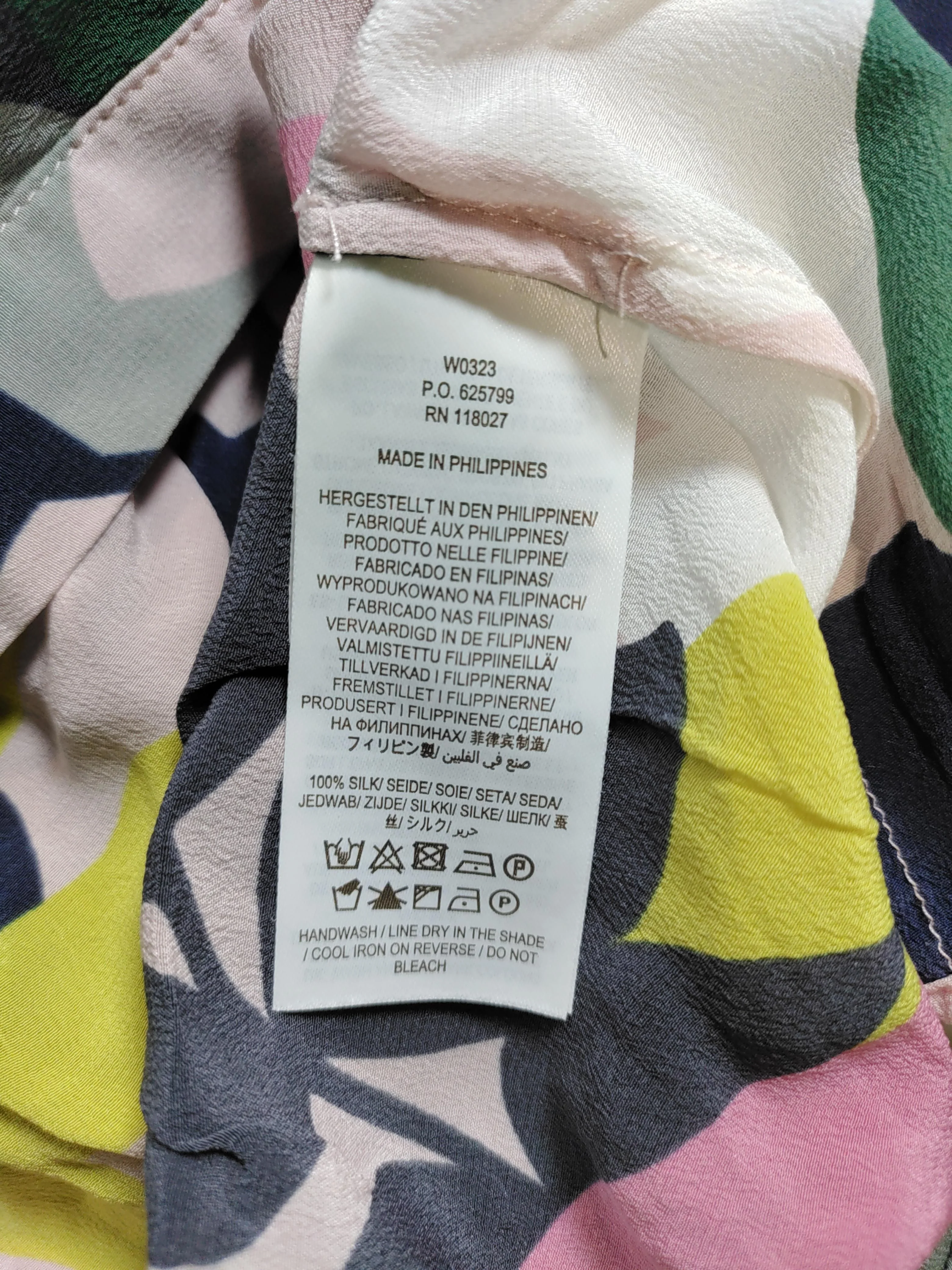 Boden Women's Shirt UK 12 Multi Floral 100% Silk Long Sleeve Collared Basic - Image 6