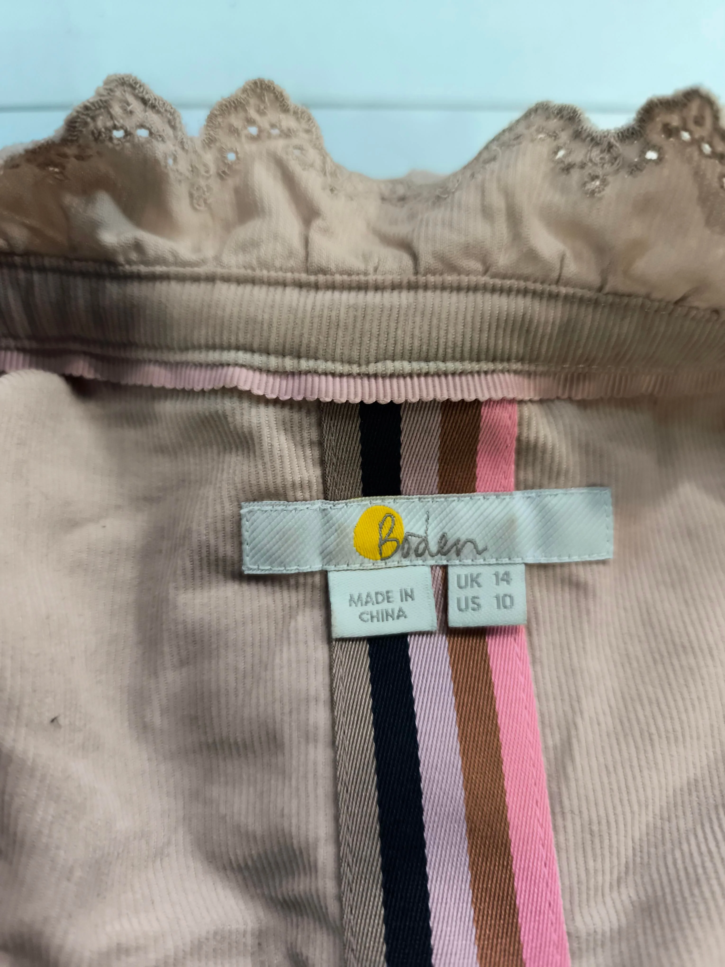 Boden Women's Shirt UK 14 Tan 100% Cotton Long Sleeve Collared Basic - Image 5
