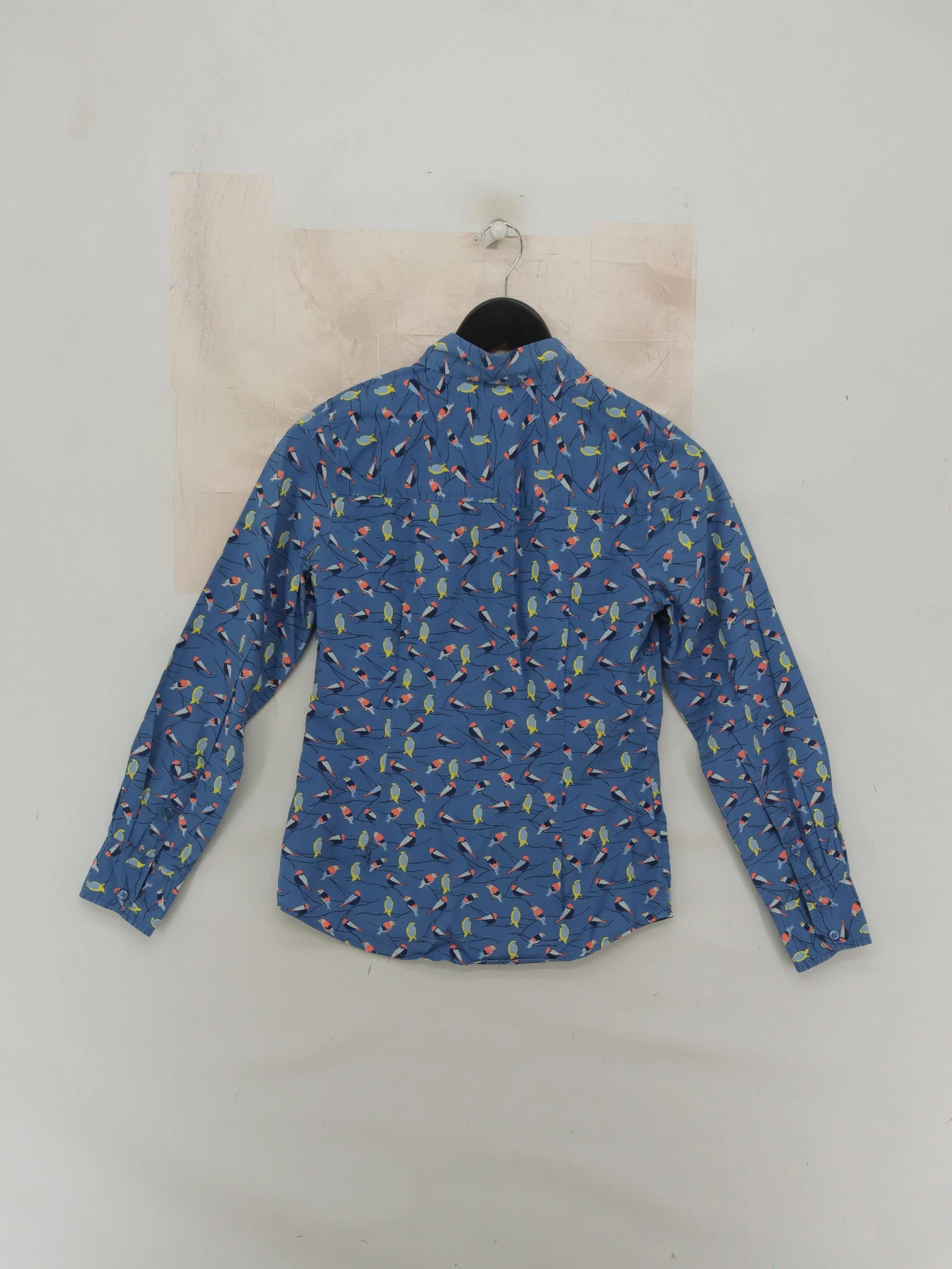 Boden Women's Shirt UK 6 Blue Graphic 100% Cotton Long Sleeve Collared Basic - Image 2