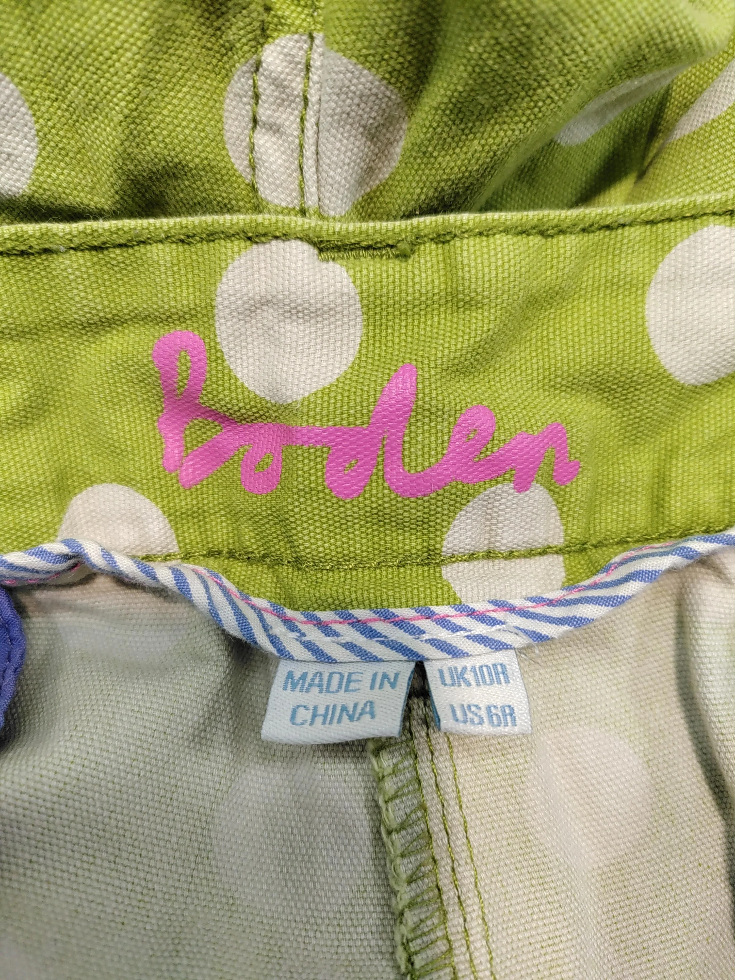 Boden Women's Shorts UK 10 Green Polkadot 100% Cotton Cut-Off - Image 8