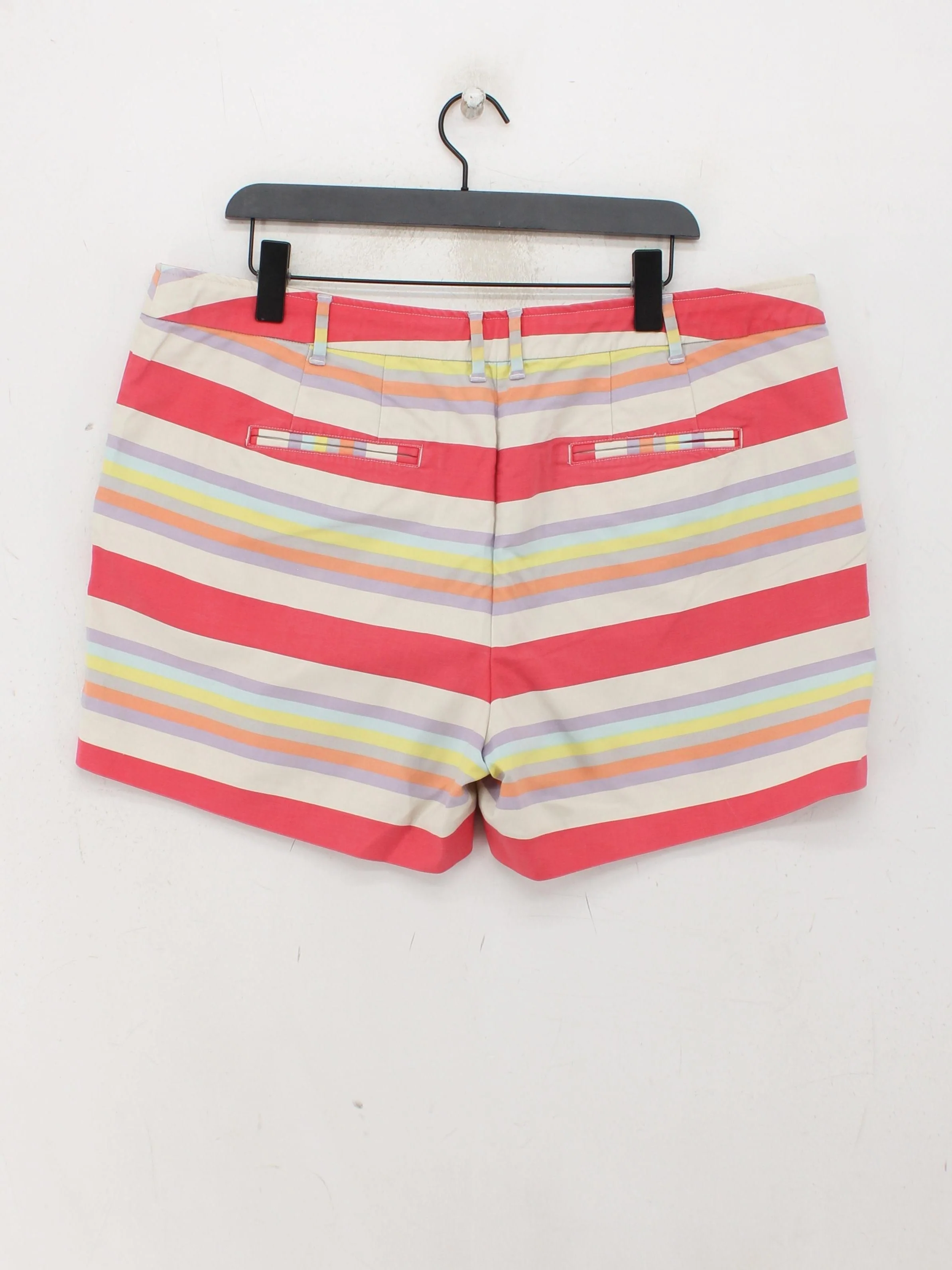 Boden Women's Shorts UK 18 Multi Striped Cotton with Elastane Mom - Image 2