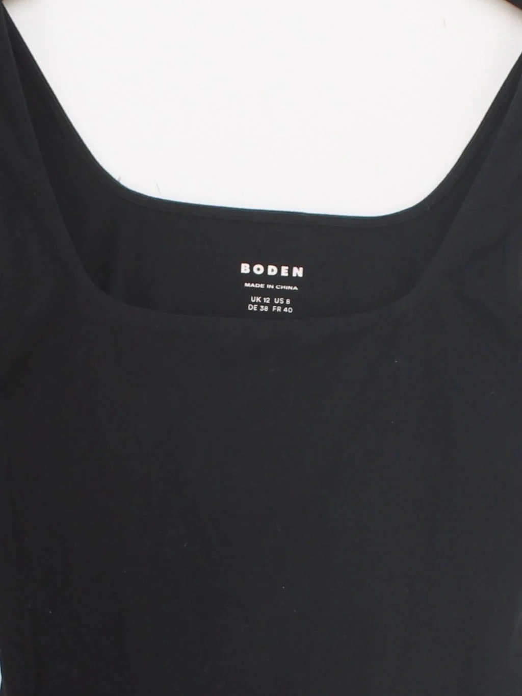 Boden Women's T-Shirt UK 12 Black Cotton with Elastane Basic - Image 3