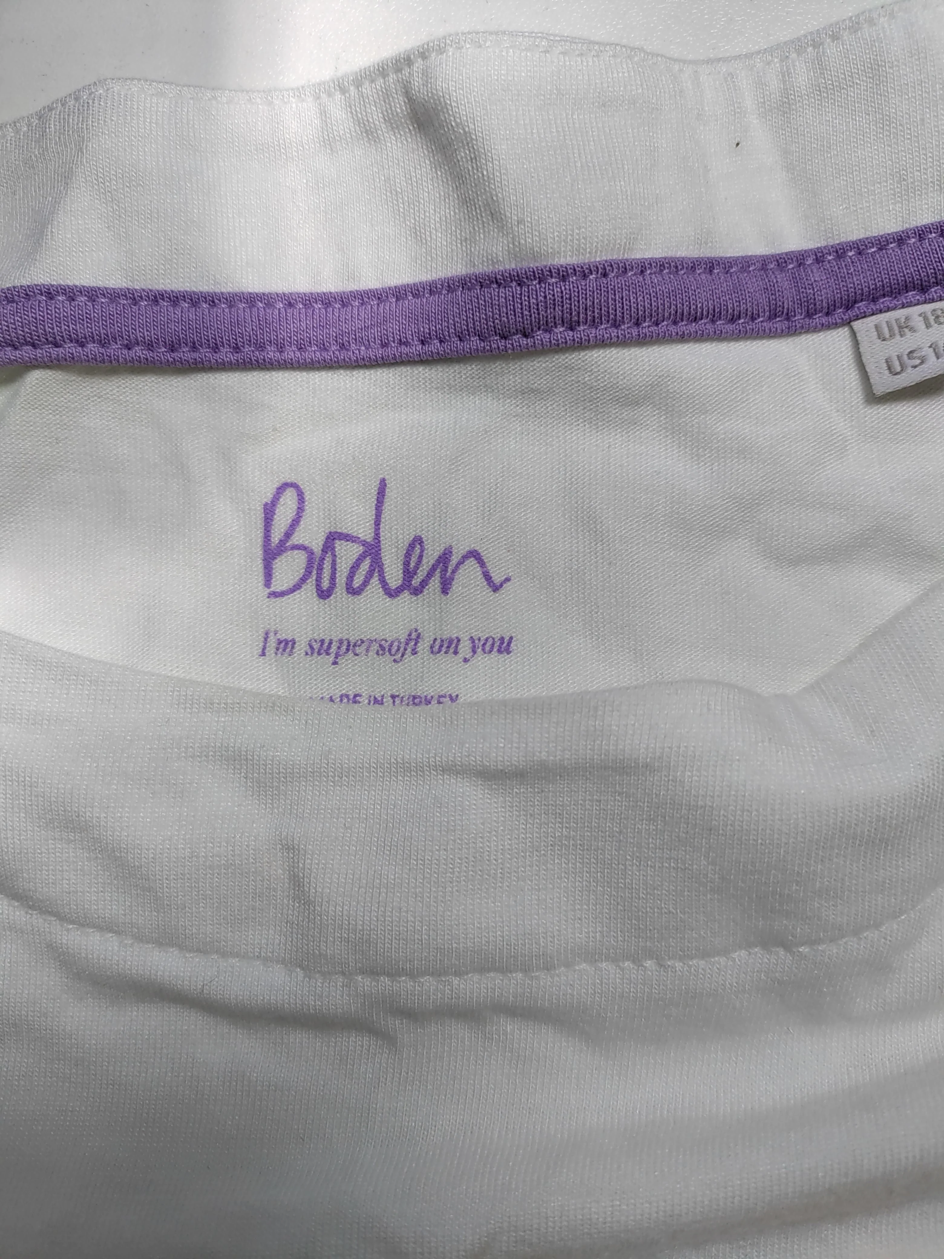 Boden Women's T-Shirt UK 18 White Cotton with Lyocell Modal Basic - Image 7