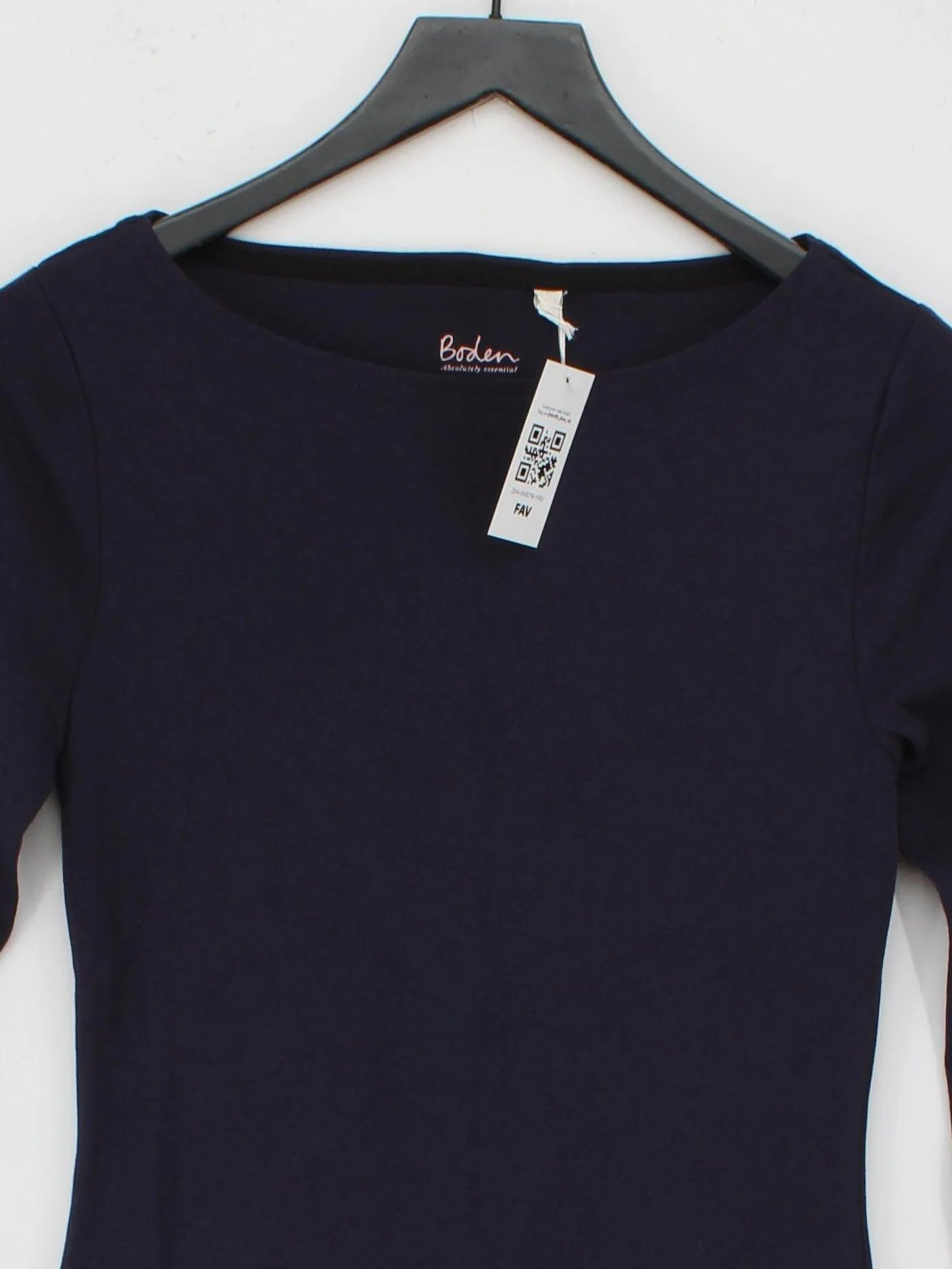Boden Women's Top S Blue Cotton with Elastane Long Sleeve Round Neck Basic - Image 3