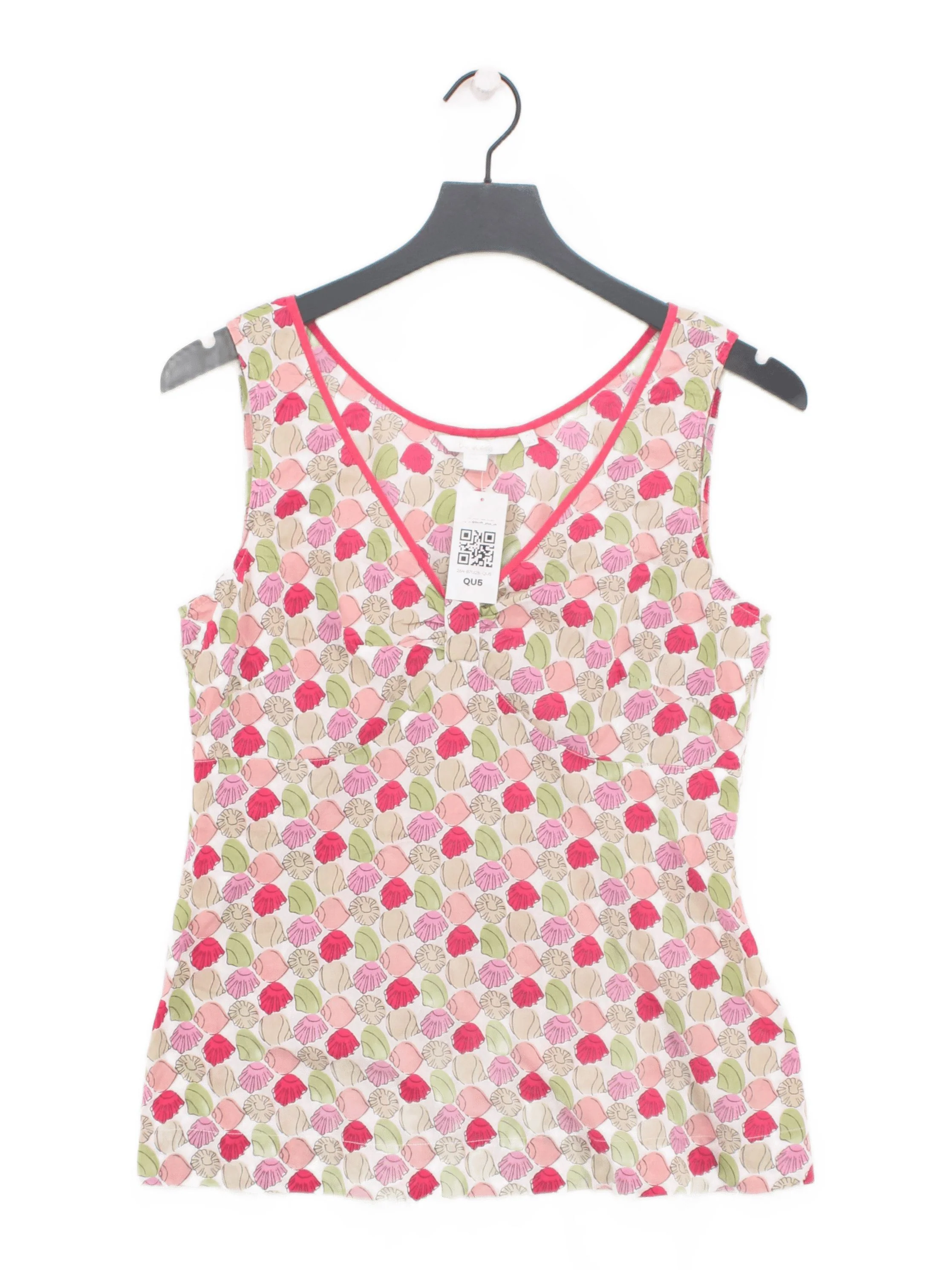 Boden Women's Top UK 12 Multi 100% Cotton Sleeveless V-Neck Basic
