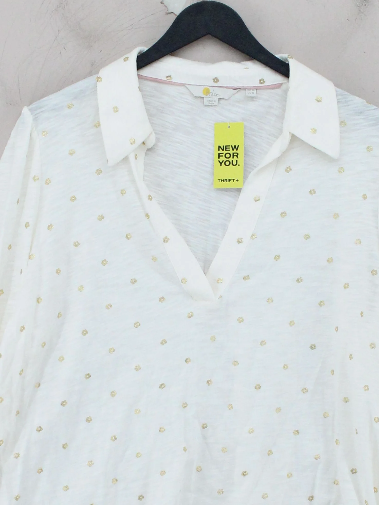 Boden Women's Top UK 16 White 100% Cotton Long Sleeve Collared Basic - Image 3