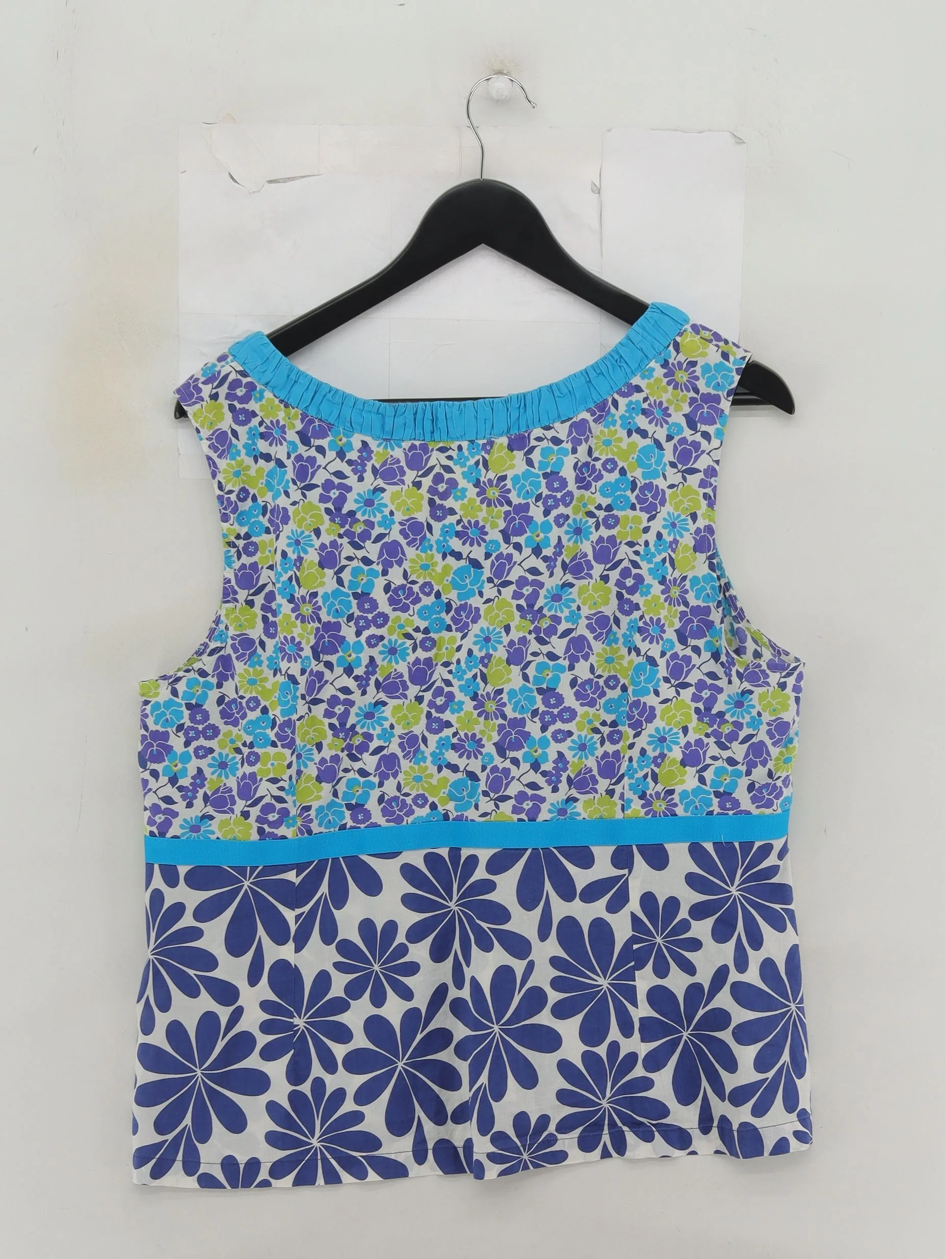 Boden Women's Top UK 20 Multi Floral 100% Cotton Sleeveless Round Neck Basic - Image 2