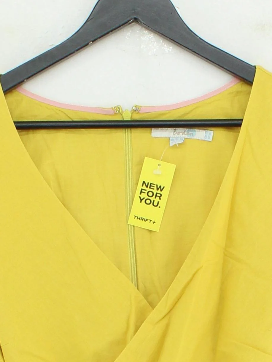 Boden Women's Top UK 20 Yellow Linen with Cotton Sleeveless V-Neck Basic - Image 3