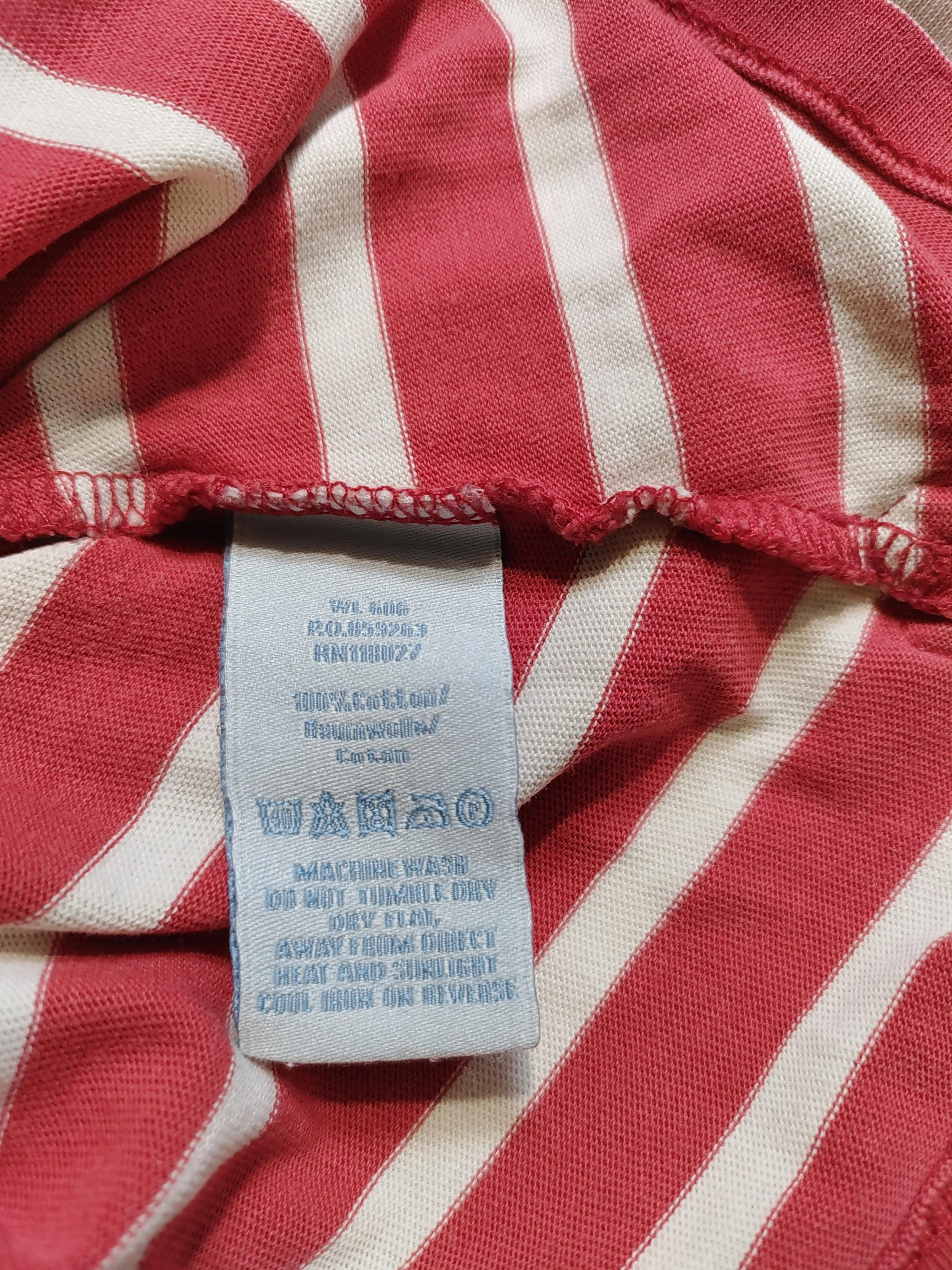Boden Women's Top UK 6 Red Striped 100% Cotton Long Sleeve Round Neck Basic - Image 7