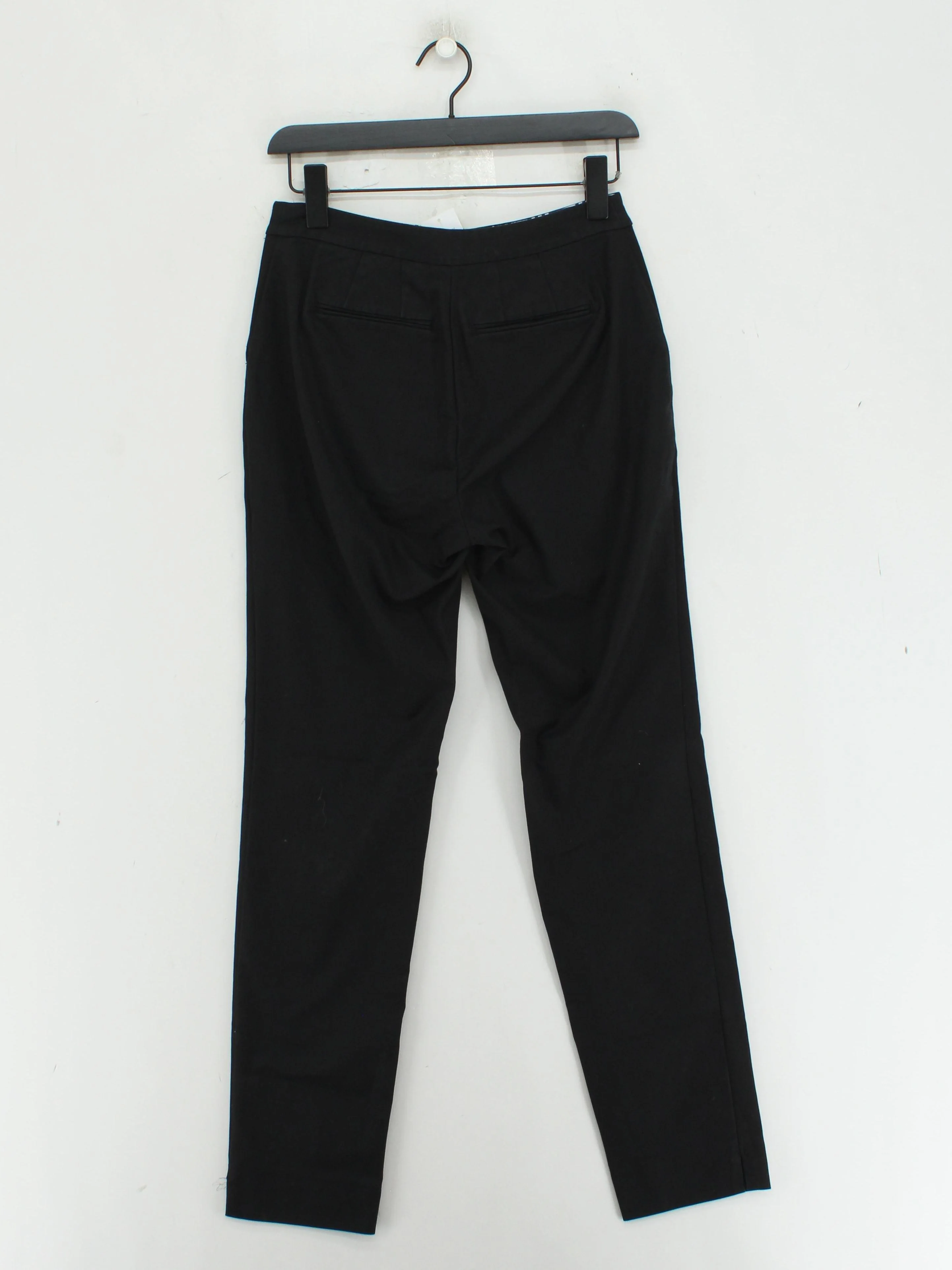 Boden Women's Trousers UK 10 Black Cotton with Elastane Straight Chino - Image 2