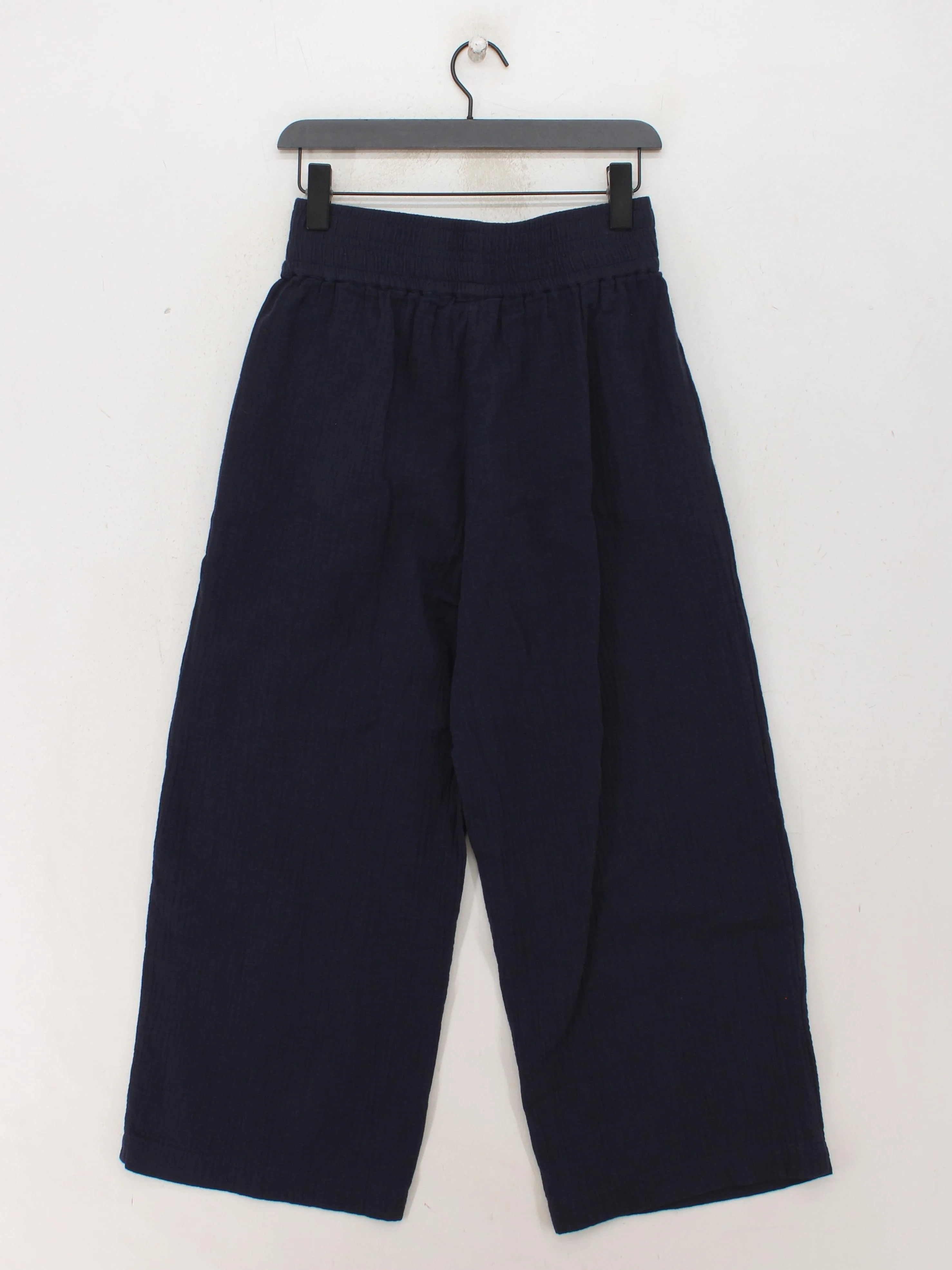 Boden Women's Trousers UK 10 Blue 100% Cotton Wide-Leg Cropped - Image 2