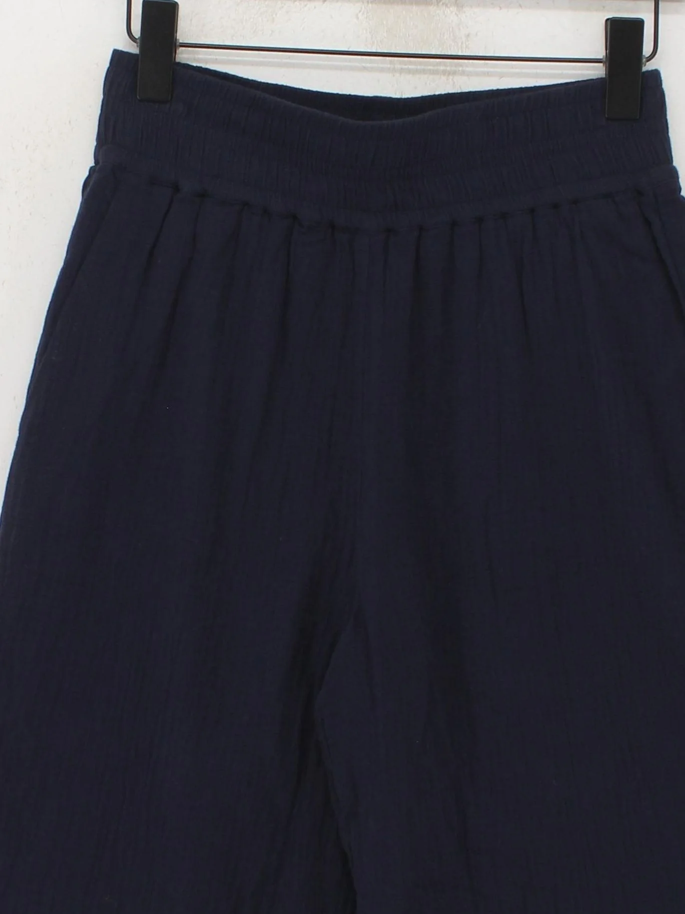 Boden Women's Trousers UK 10 Blue 100% Cotton Wide-Leg Cropped - Image 3