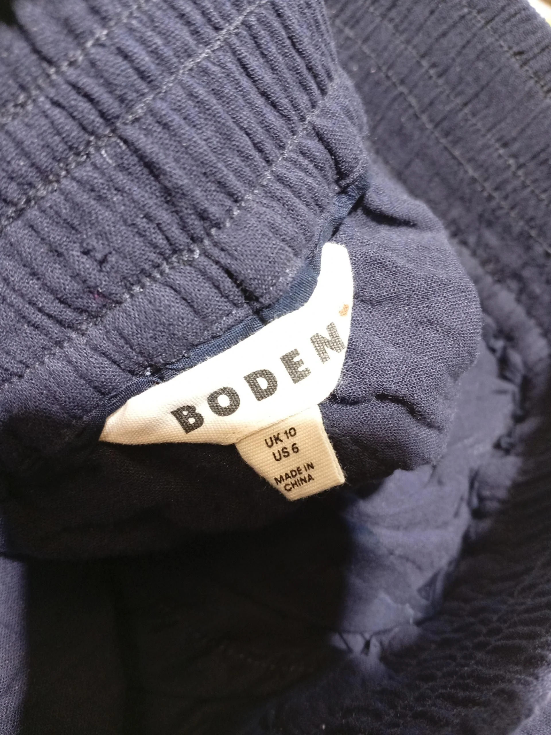 Boden Women's Trousers UK 10 Blue 100% Cotton Wide-Leg Cropped - Image 5