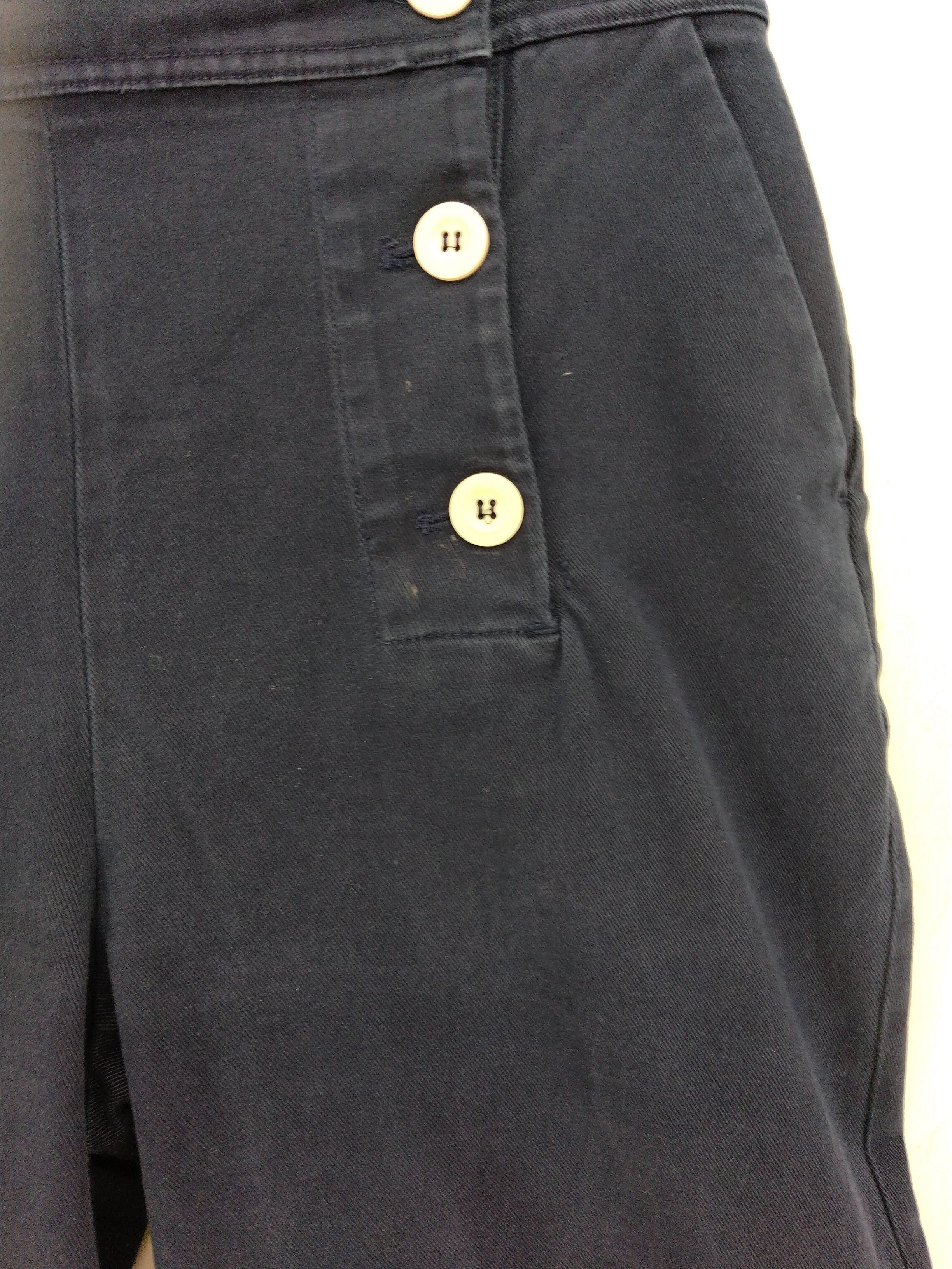 Boden Women's Trousers UK 10 Blue Cotton with Elastane Wide-Leg Cropped - Image 5