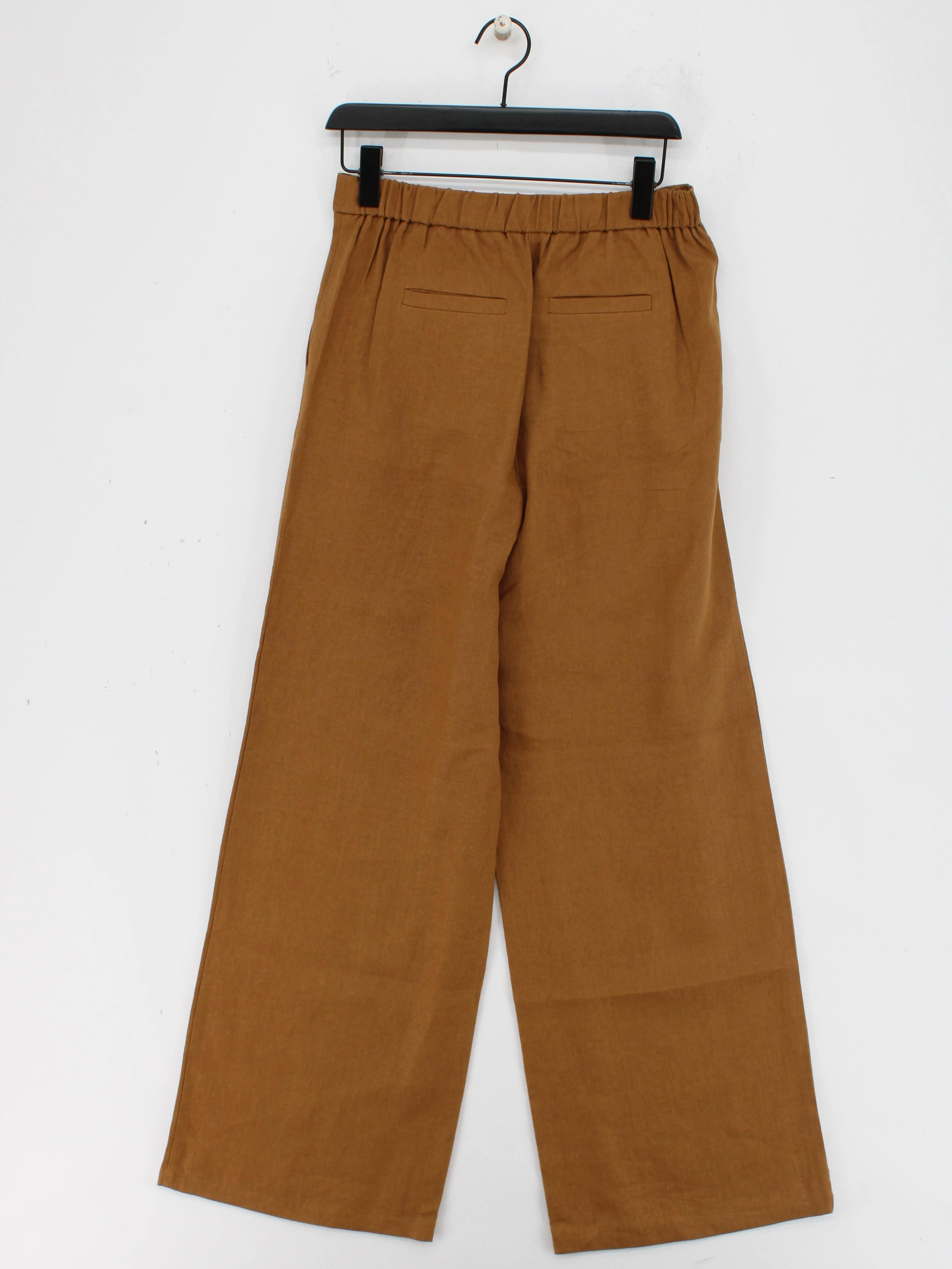 Boden Women's Trousers UK 10 Brown 100% Linen Wide-Leg Chino - Image 2