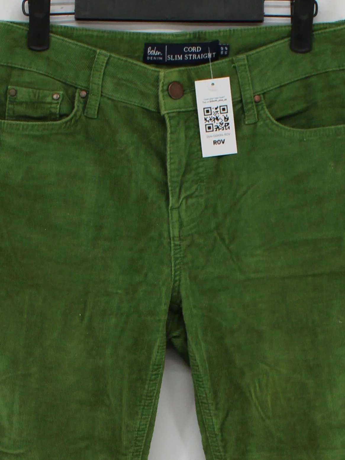 Boden Women's Trousers UK 8 Green Cotton with Elastane Straight Cropped - Image 3
