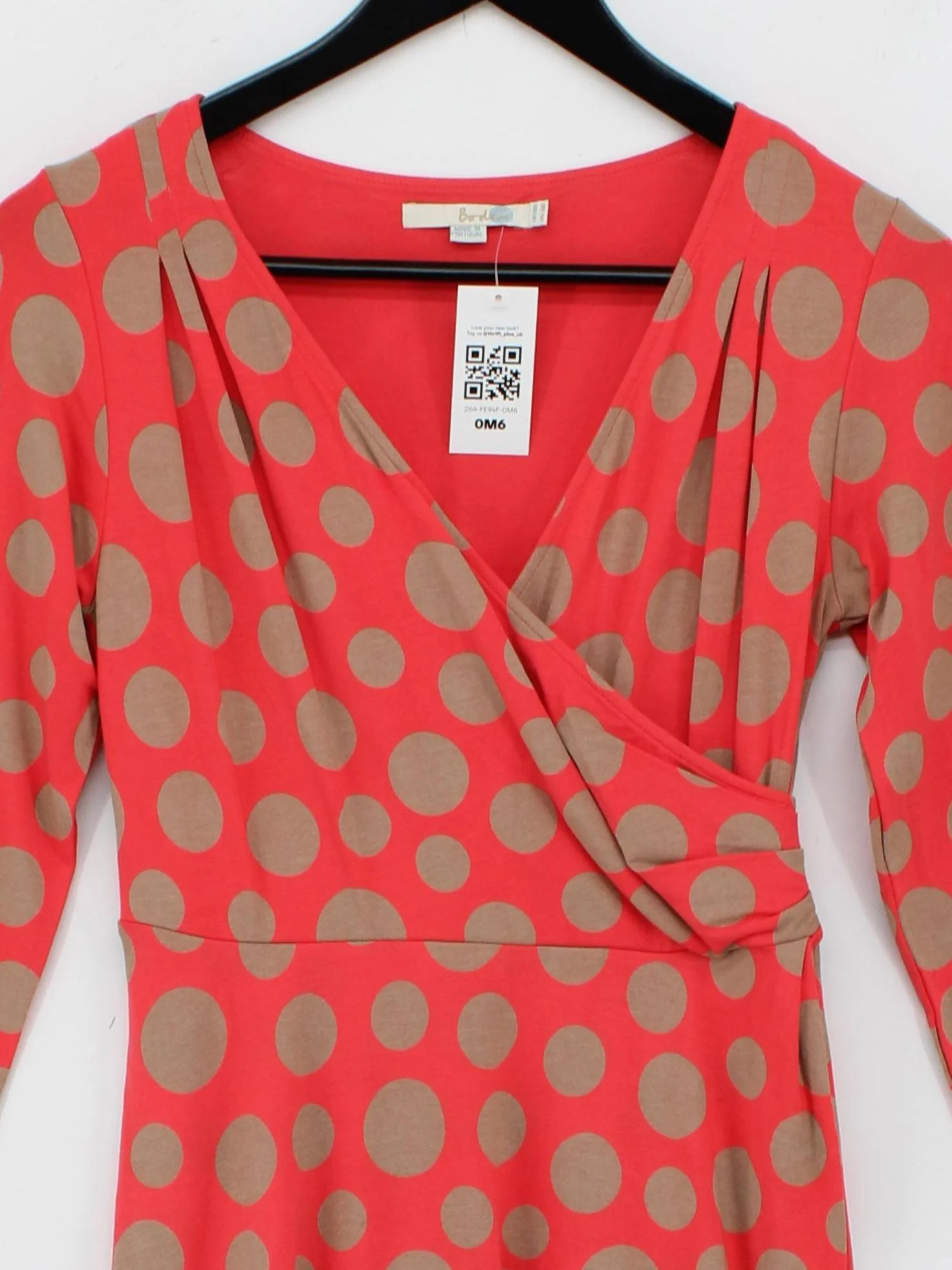 Boden Wrap Midi Dress UK10 in Red - Image 3