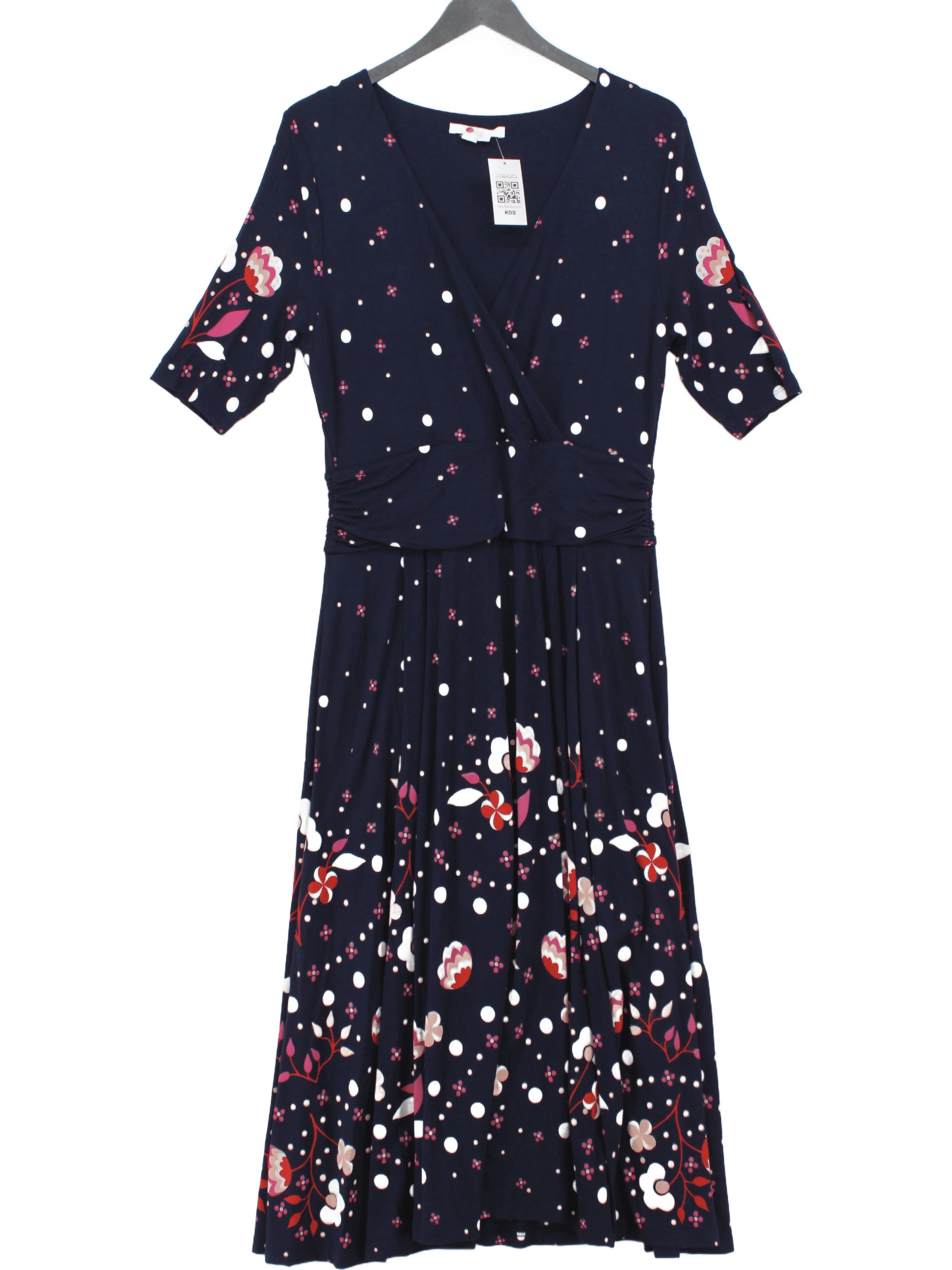 Boden Wrap Midi Dress UK14 in Blue