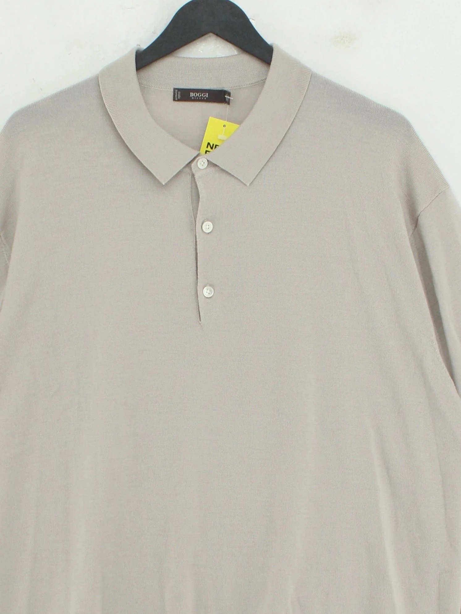 Boggi Men's Polo XXXL Grey 100% Wool Basic - Image 3