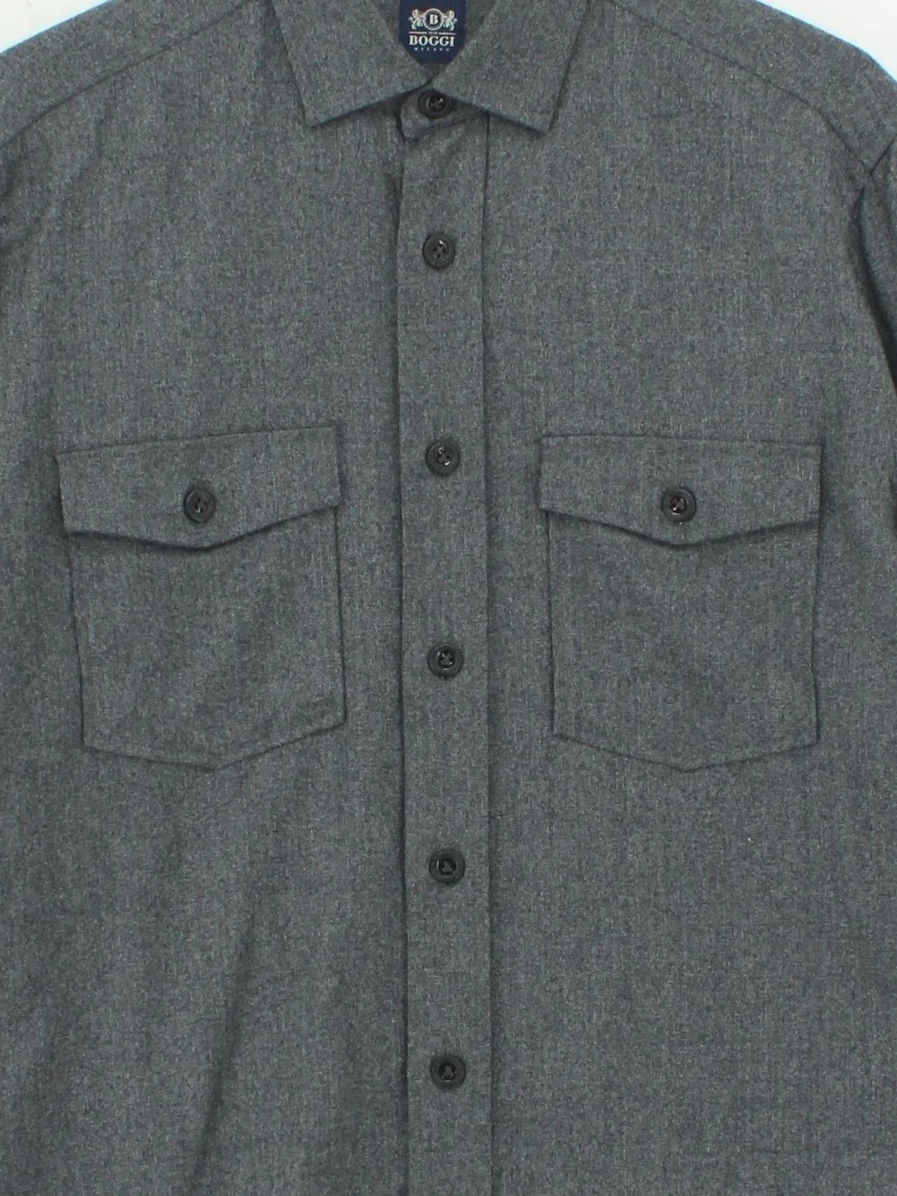 Boggi Men's Shirt M Grey 100% Wool Basic - Image 3