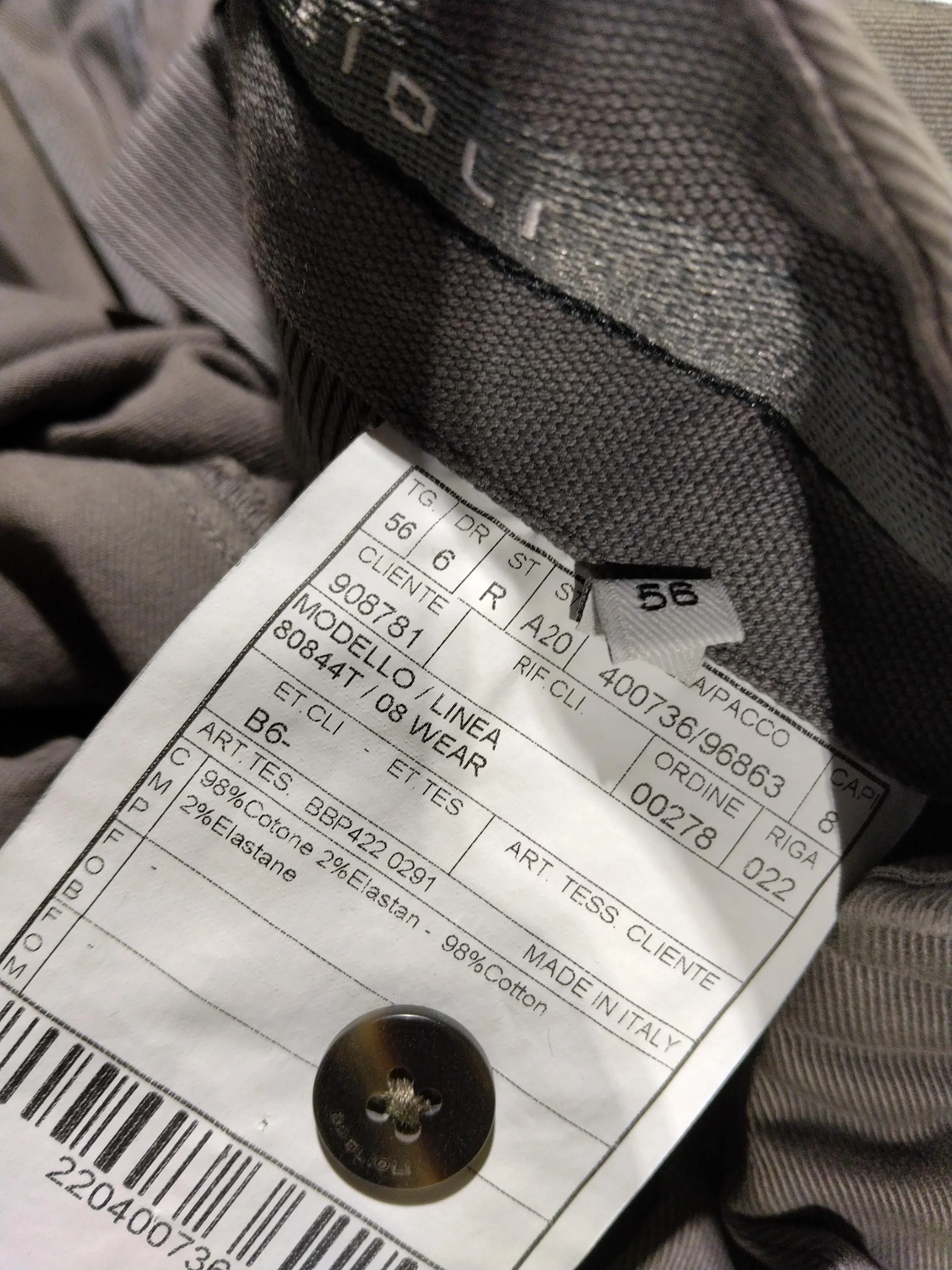 Boglioli Men's Trousers W 40 in Grey Cotton with Elastane Straight Chino - Image 8