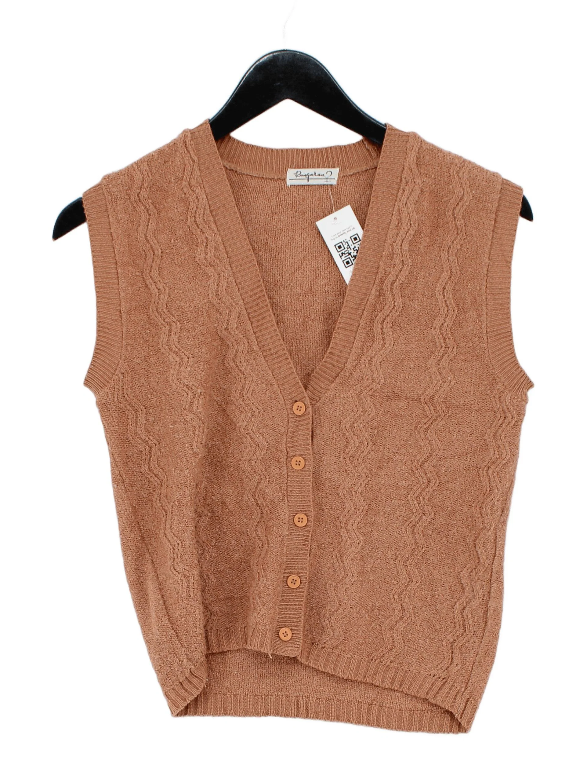 Bolongaro Women's Cardigan L Brown 100% Other V-Neck Cardigan