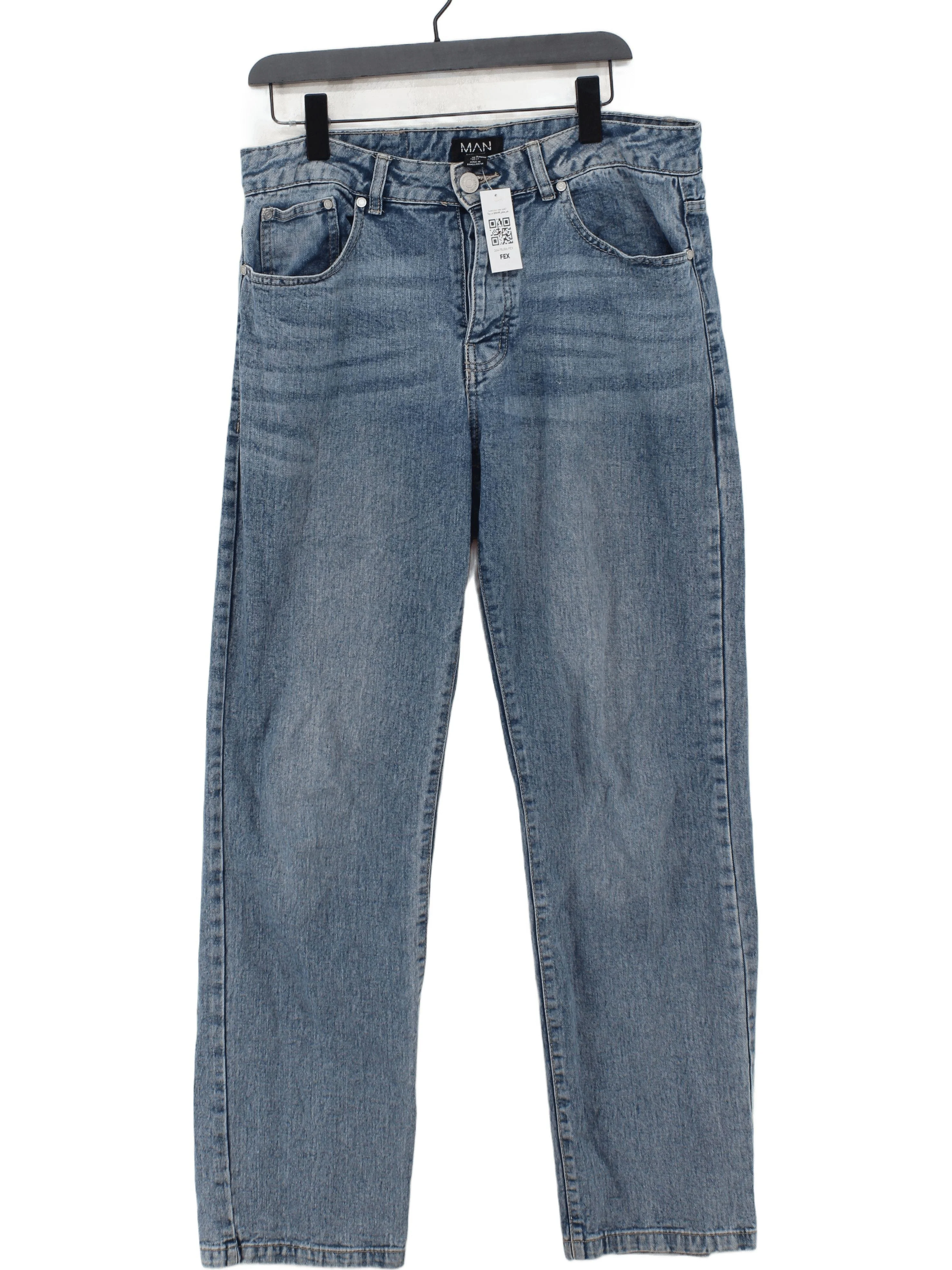 Boohoo MAN Men's Jeans W 32 in; L 32 in Blue 100% Cotton Straight