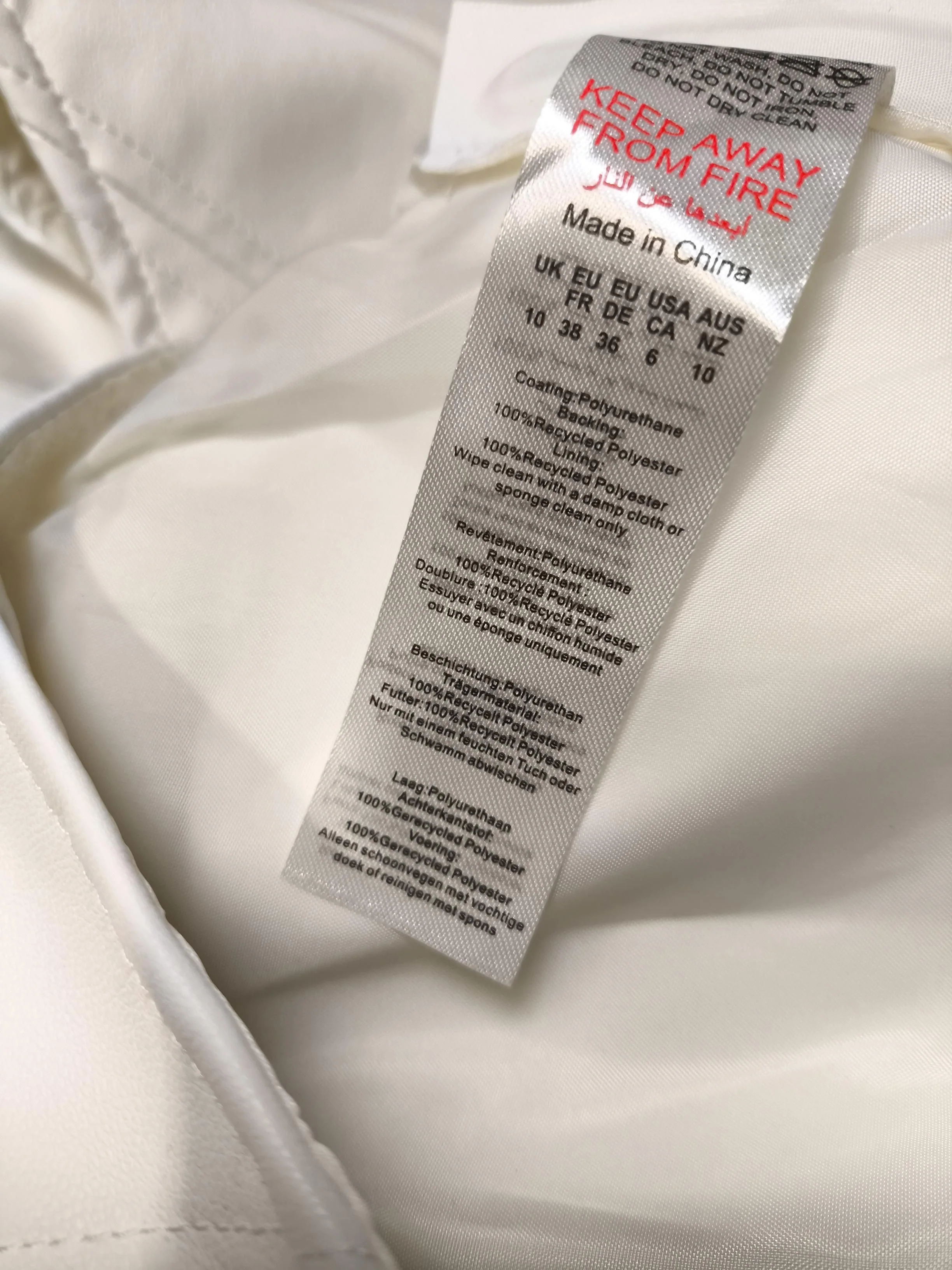 Boohoo Women's Coat UK 10 White Polyester with Polyamide, Polyester Overcoat - Image 6