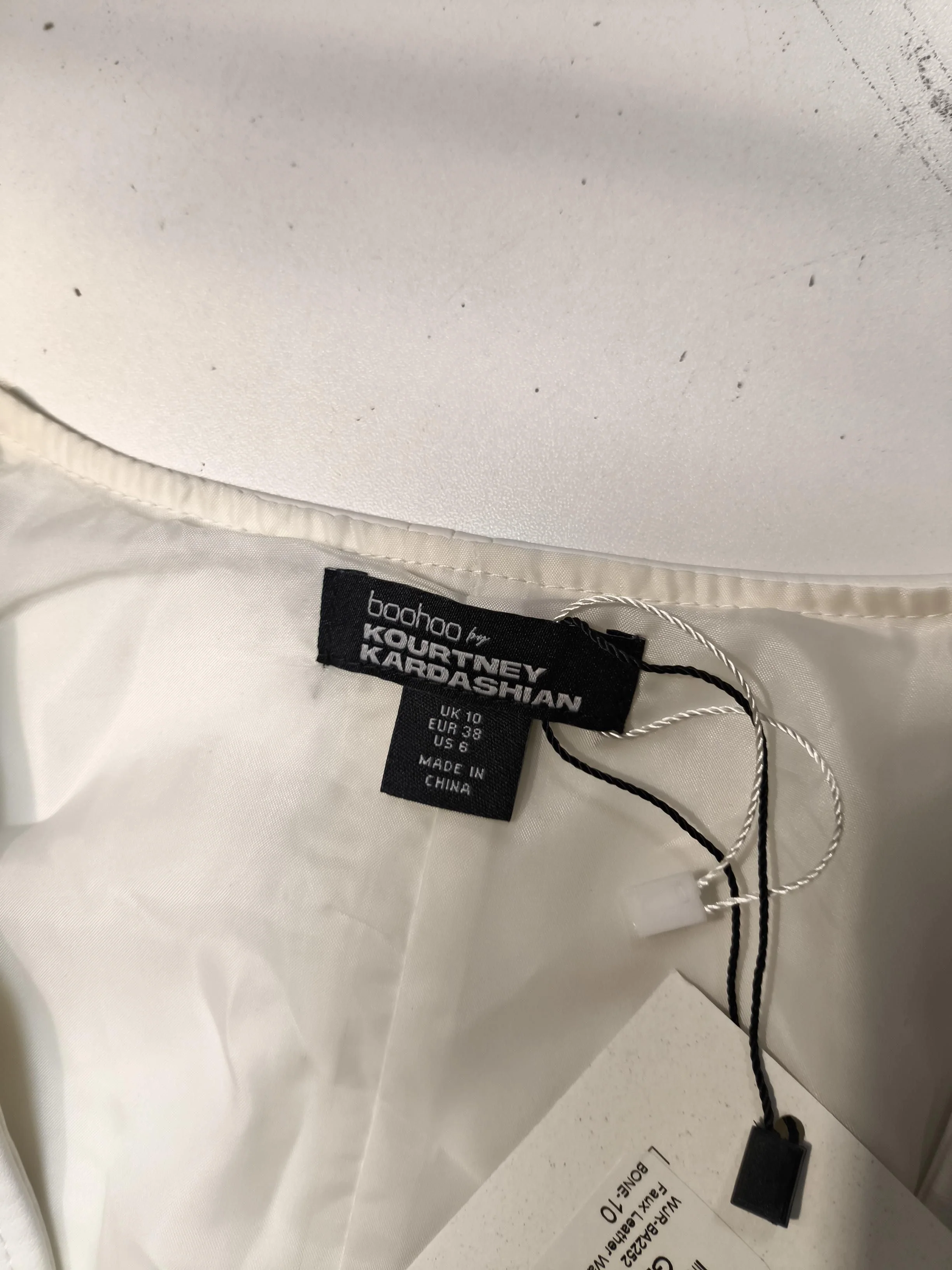 Boohoo Women's Coat UK 10 White Polyester with Polyester Overcoat - Image 5