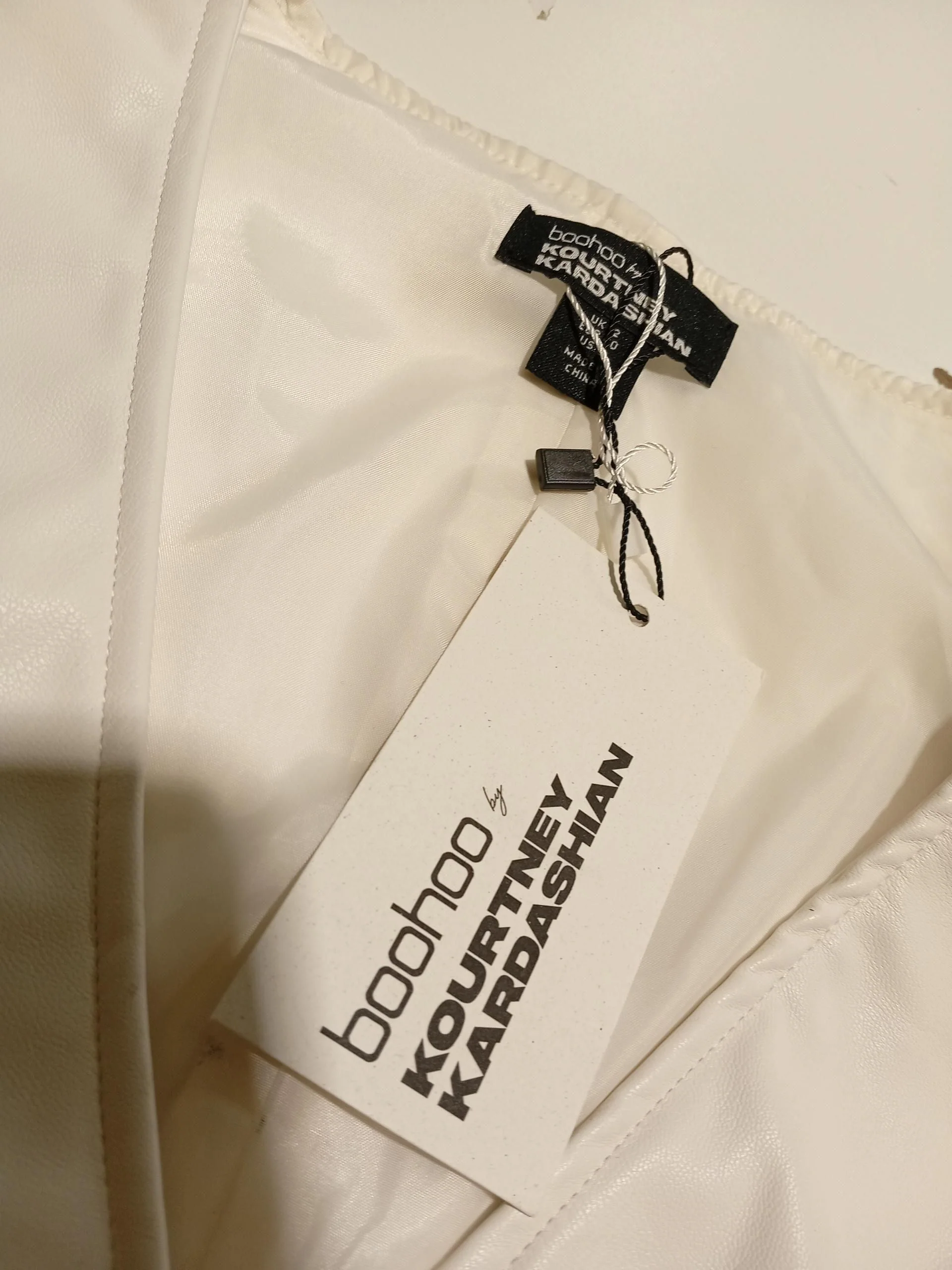 Boohoo Women's Coat UK 12 White Faux Leather with Polyester Overcoat - Image 5
