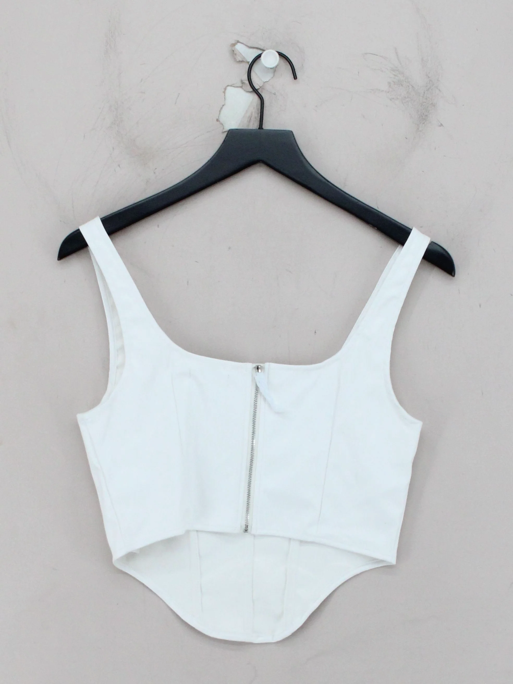 Boohoo Women's Top UK 12 White Polyester with Other Cropped - Image 2