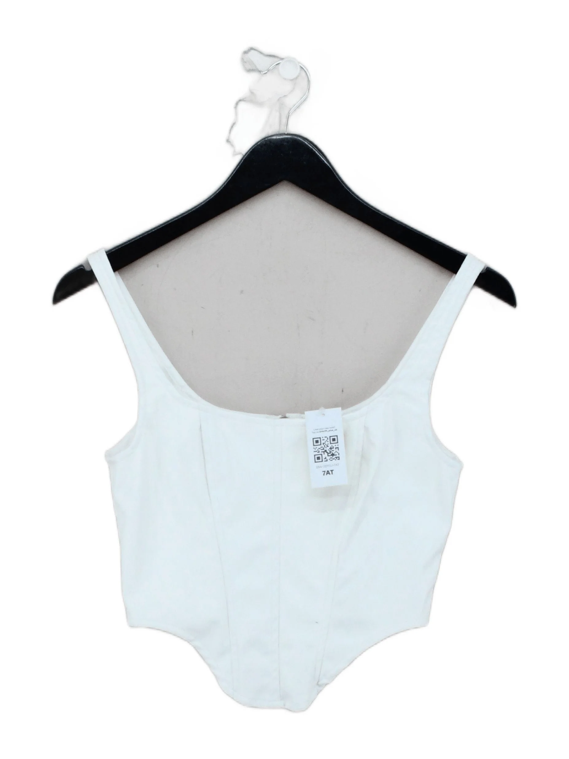 Boohoo Women's Top UK 6 White Polyester with Other Cropped