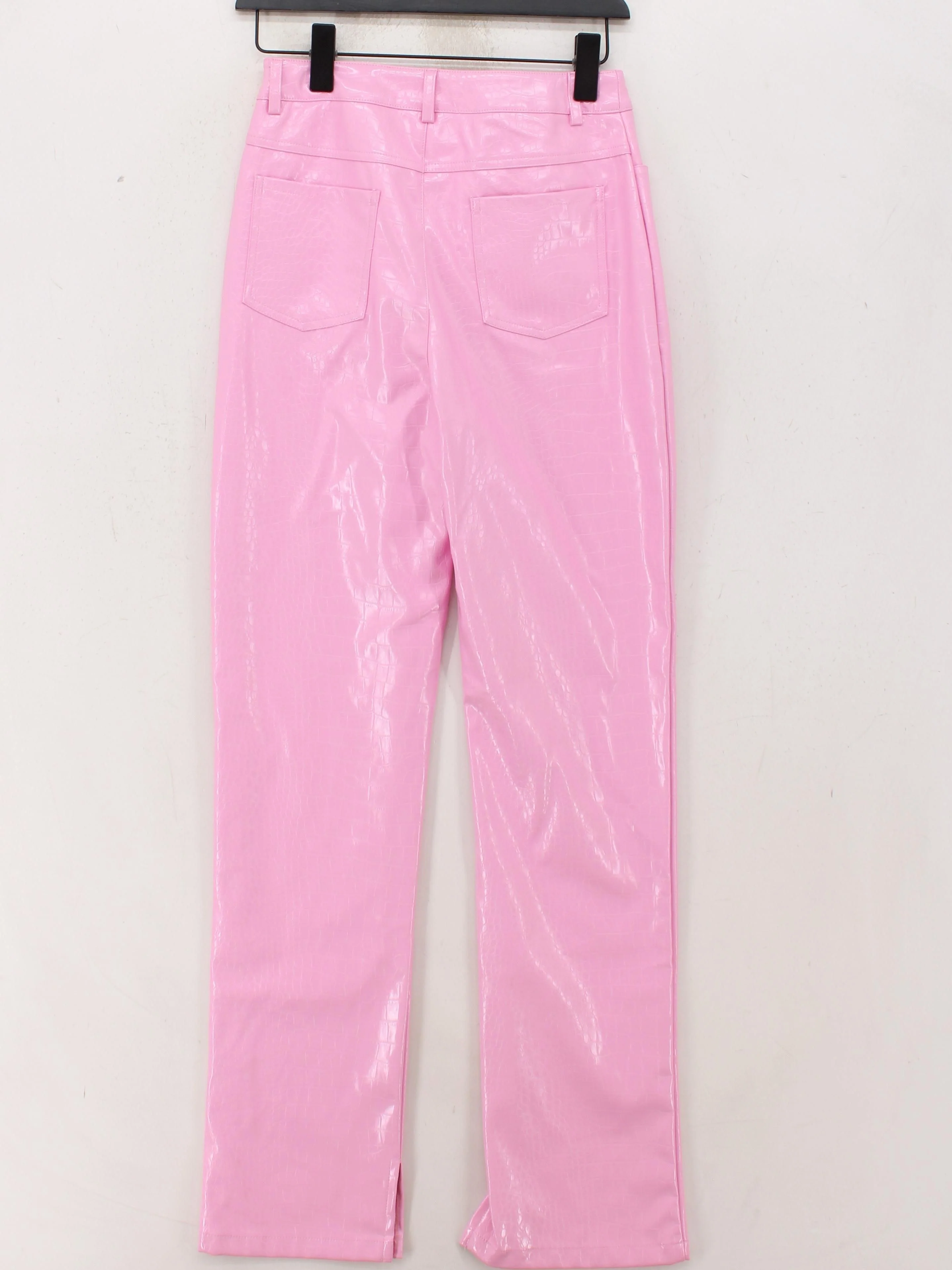 Boohoo Women's Trousers UK 6 Pink Polyester with Other Chino - Image 2