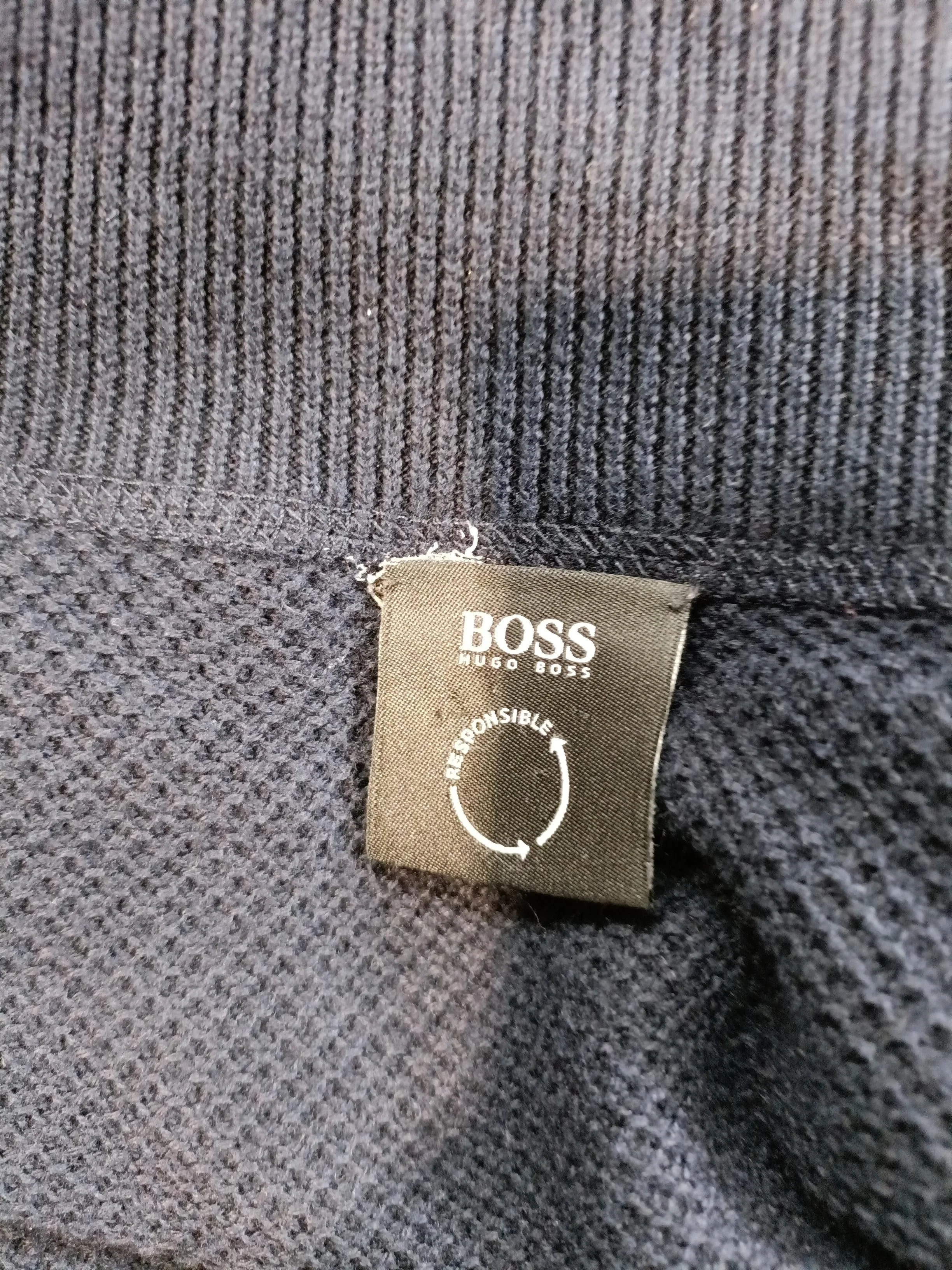 Boss Men's Cardigan XXL Black 100% Cotton Collared Cardigan - Image 5