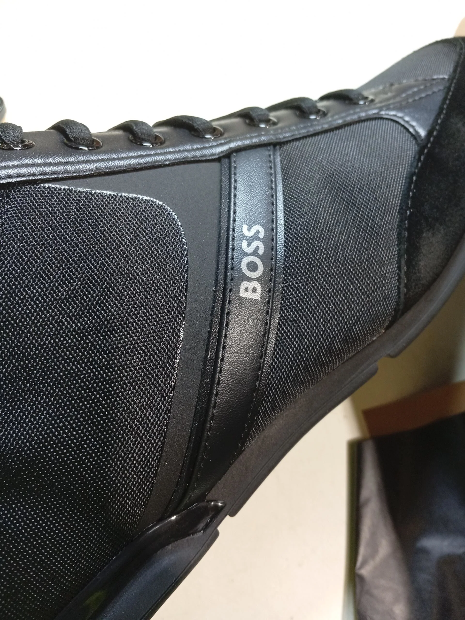 Boss Men's Shoes UK 14 Black Leather with Suede, Other Sneaker - Image 8