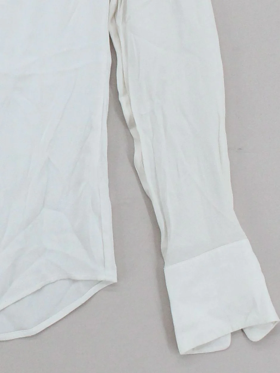 Boss Women's Blouse M White 100% Other Long Sleeve Collared Basic - Image 4