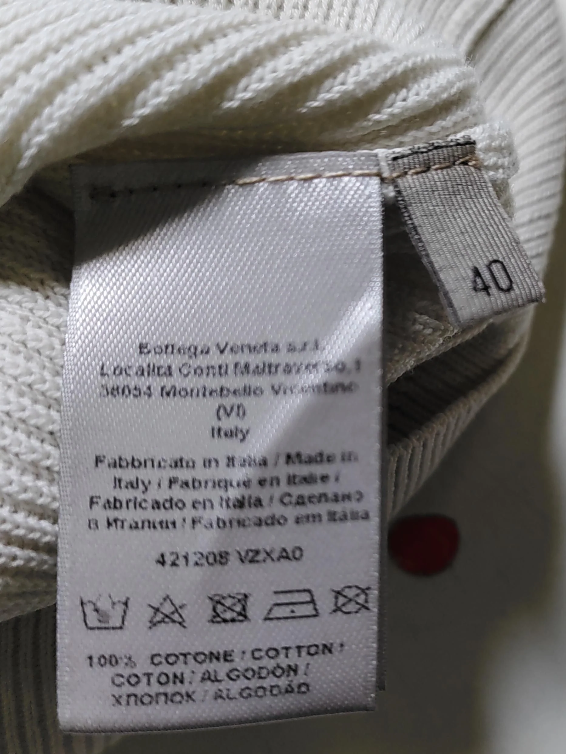 Bottega Veneta Women's T-Shirt UK 12 Cream 100% Cotton Basic - Image 6