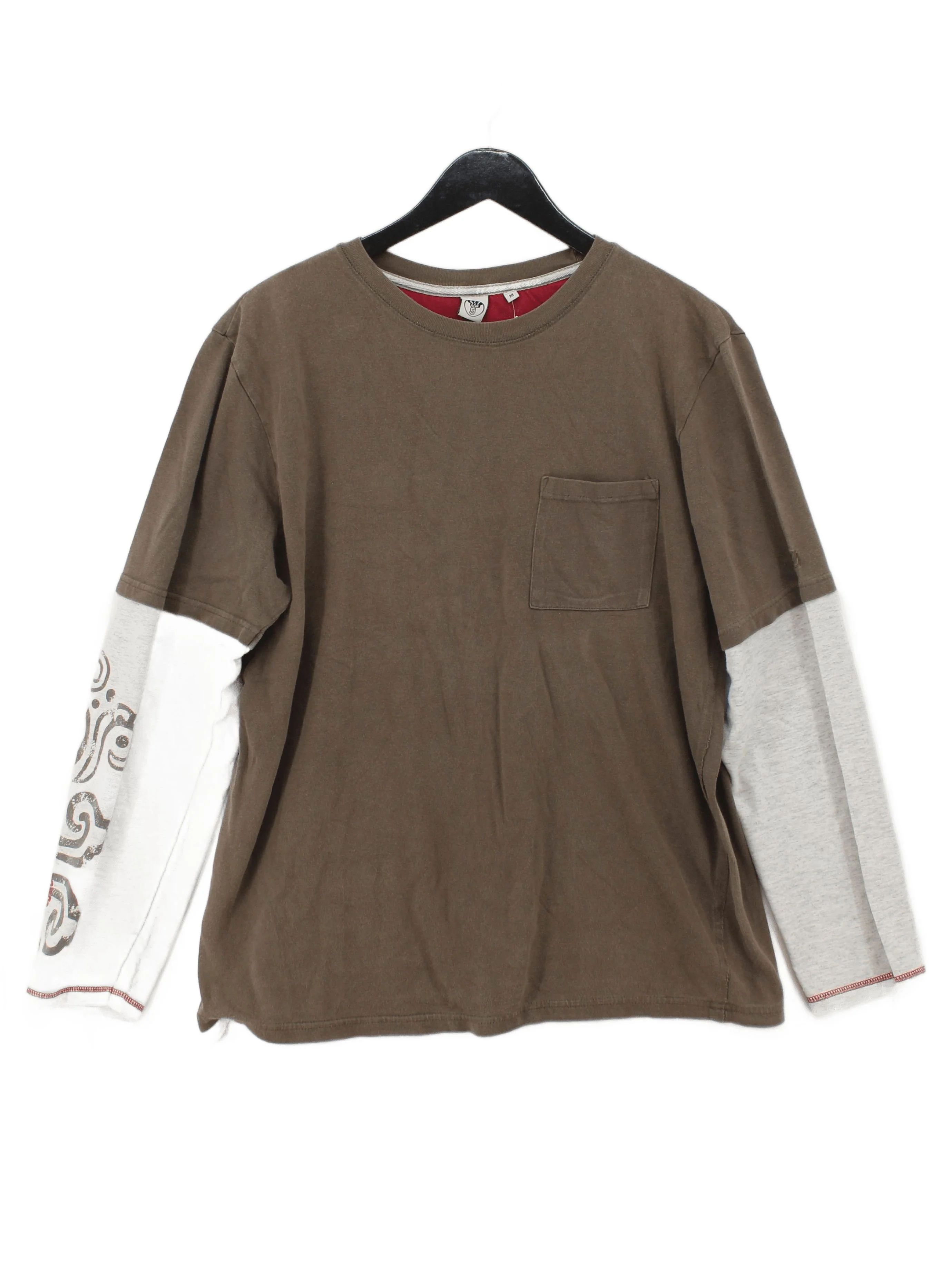 Brain Dead Men's T-Shirt M Brown Graphic 100% Cotton Basic