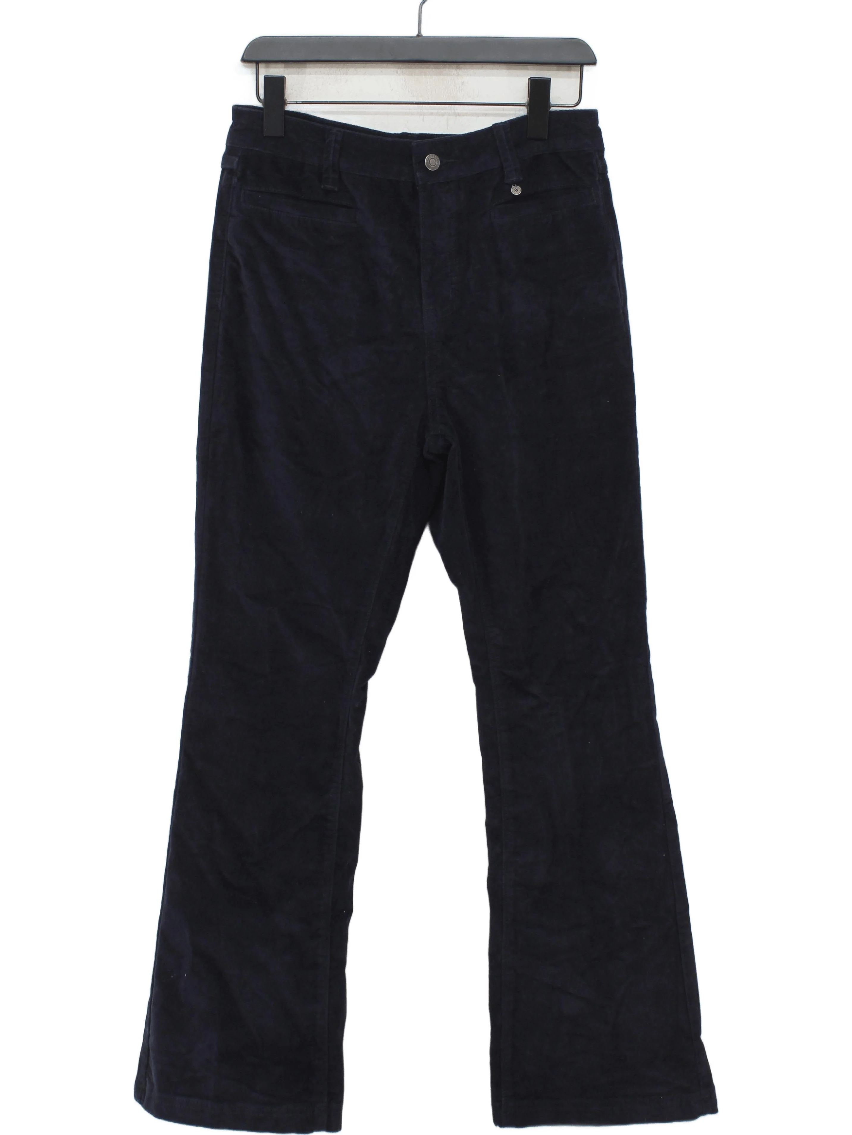 Brakeburn Women's Trousers UK 12 Blue Cotton with Elastane Flared Chino