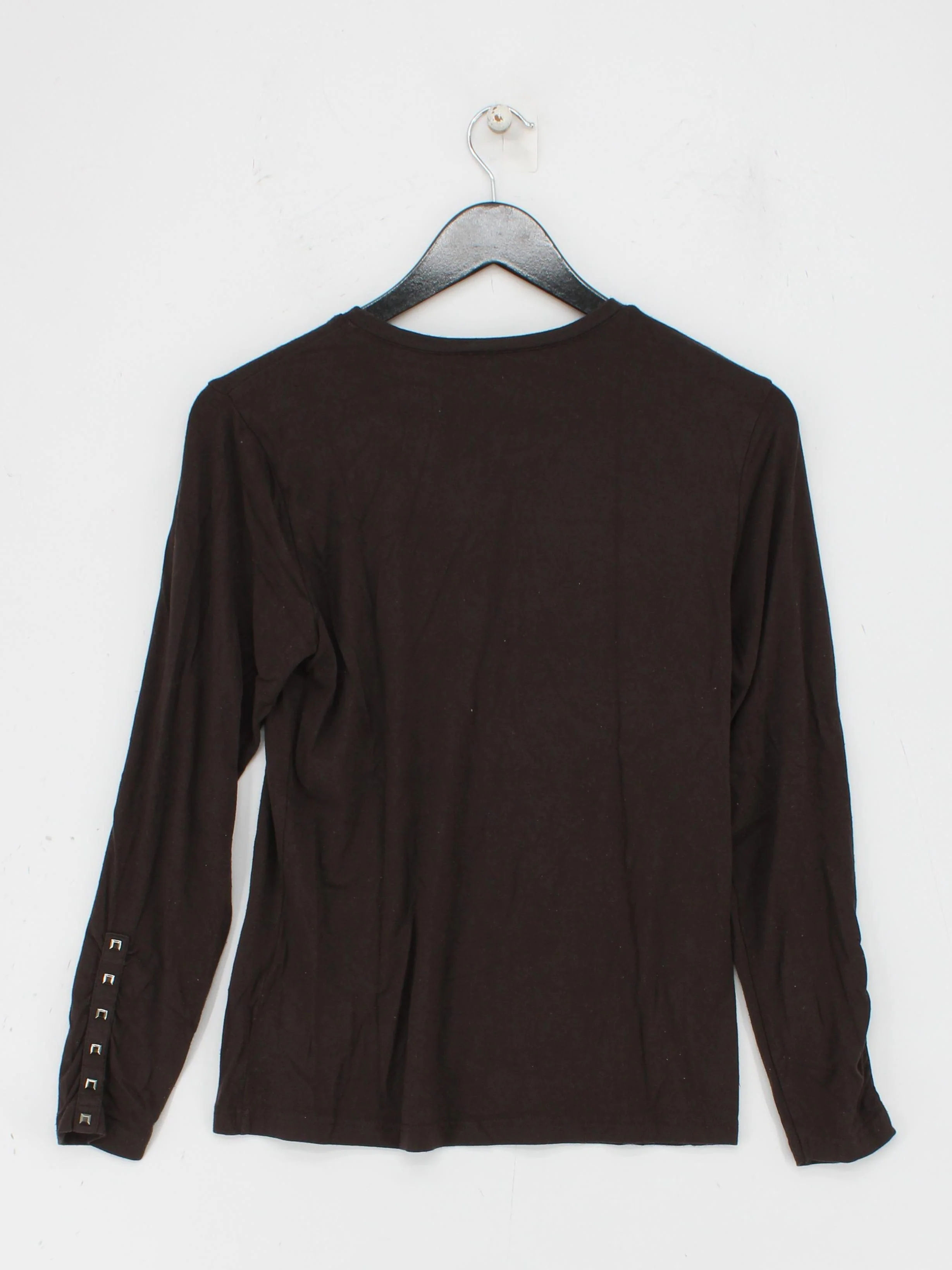 Brandtex Women's T-Shirt S Brown Viscose with Elastane Basic - Image 2