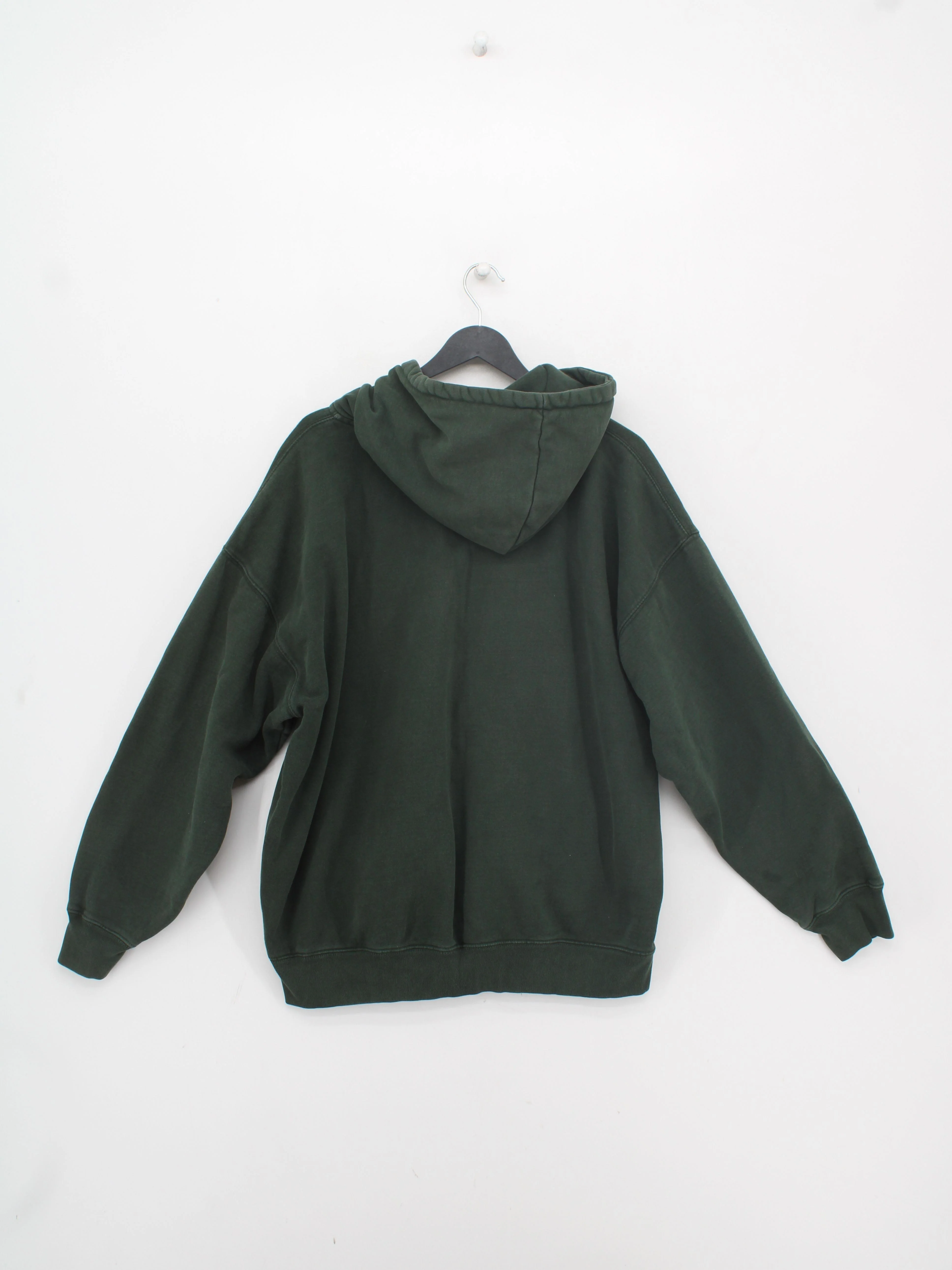 Brandy Melville Women's Hoodie UK 26 Green Cotton with Polyester Full Zip - Image 2